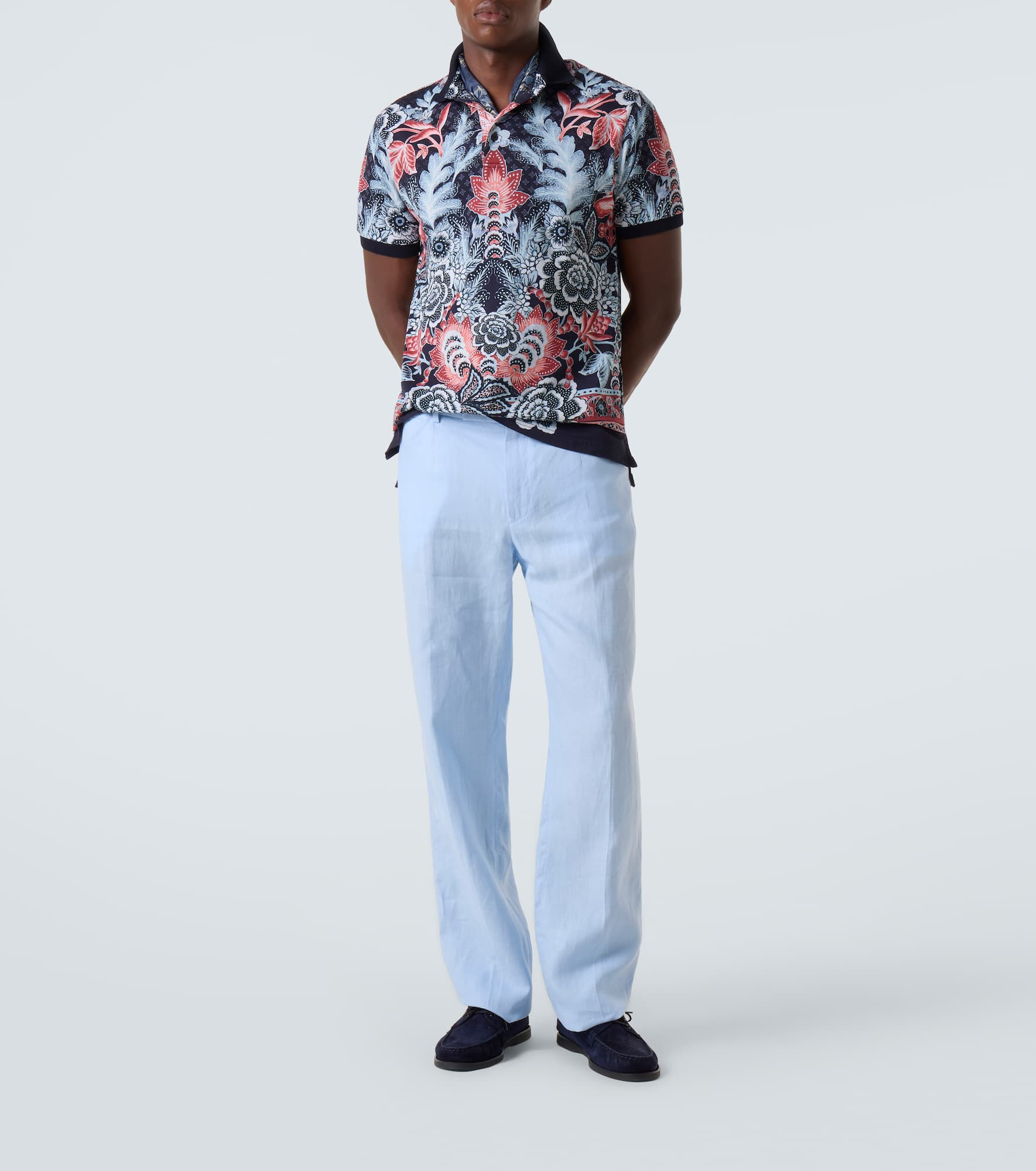 Paisley cotton piqué polo shirt - 2