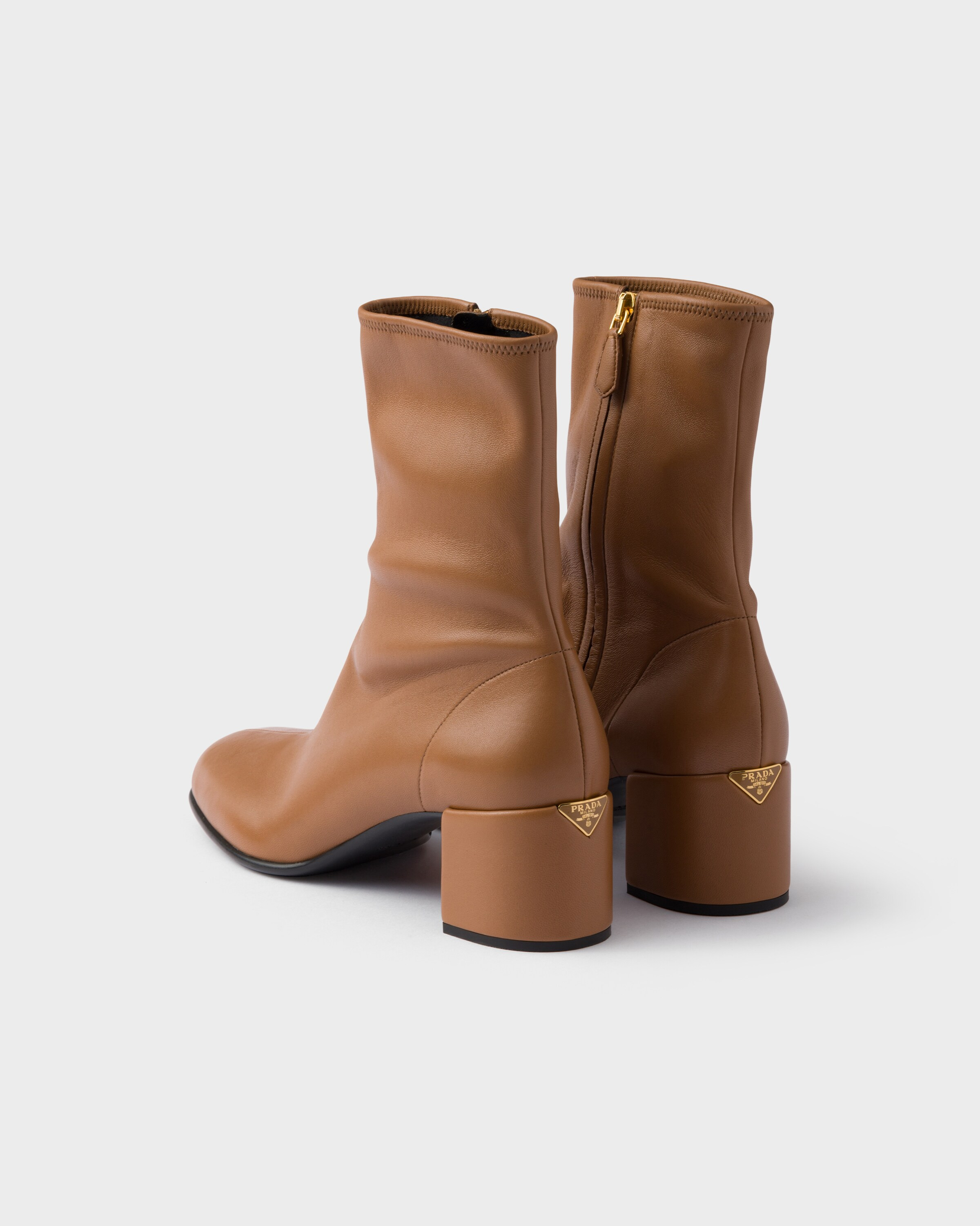 Stretch nappa leather booties - 4
