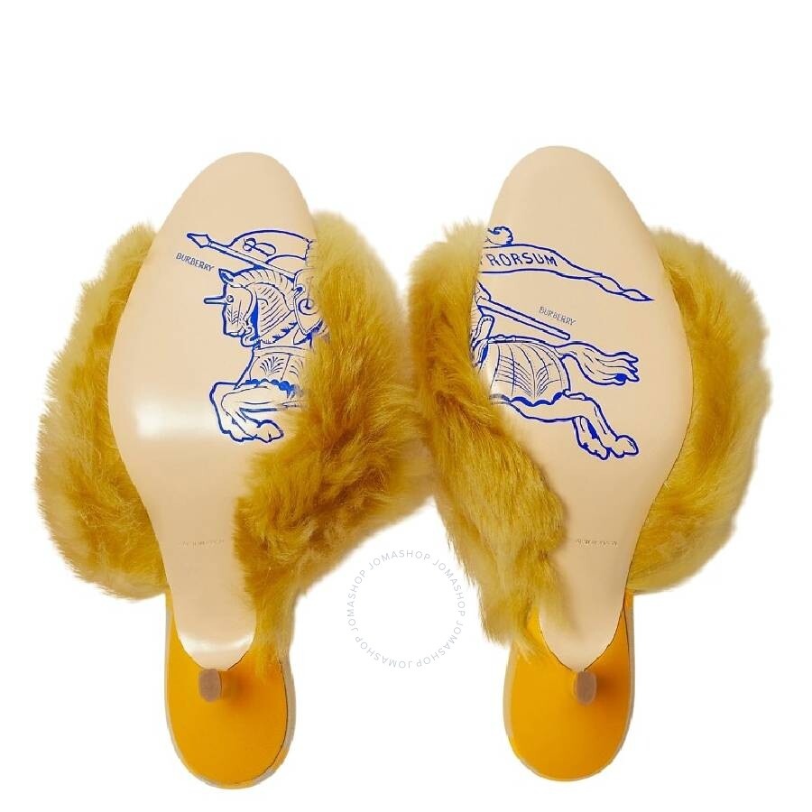 Burberry 60mm Shearling Minnie Mules - 4