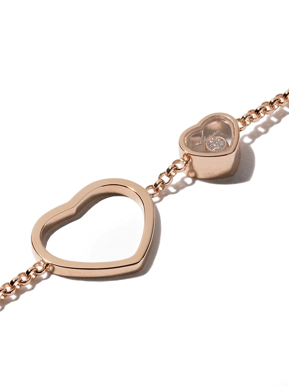 18kt rose gold Happy Hearts diamond sautoir necklace - 3