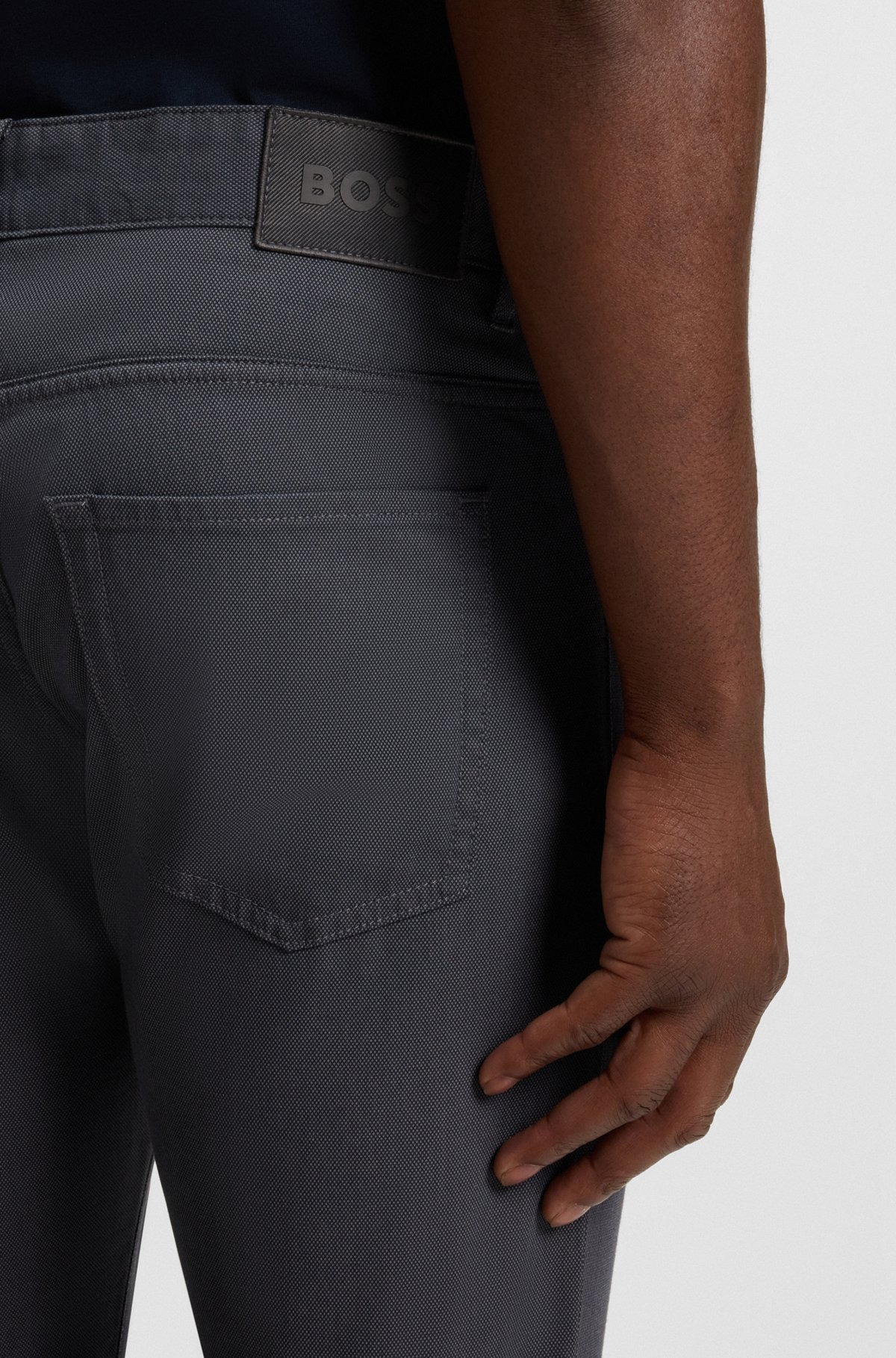 DELAWARE SLIM-FIT TROUSERS IN PATTERNED STRETCH COTTON - 5