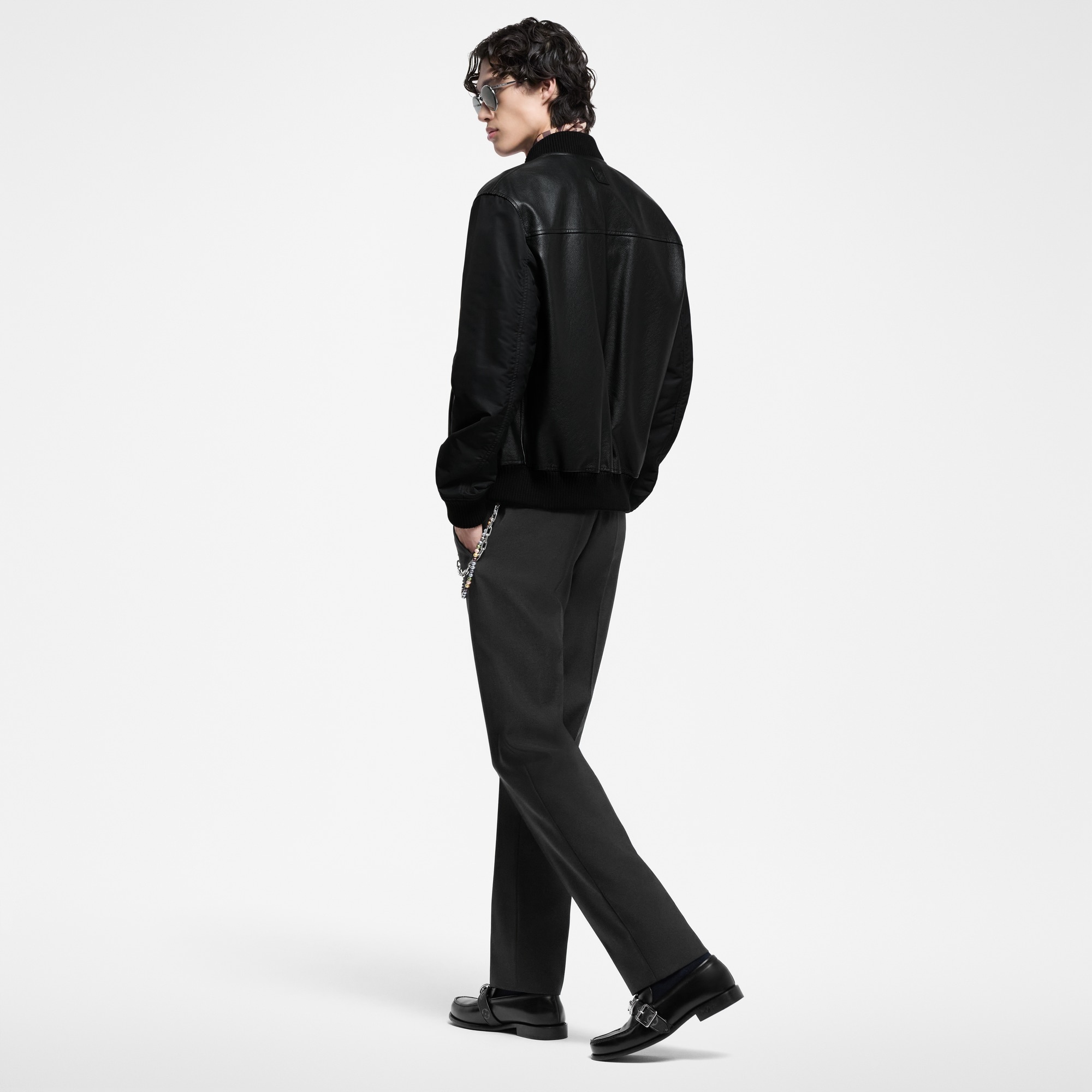 Reversible Leather Nylon Jacket - 5