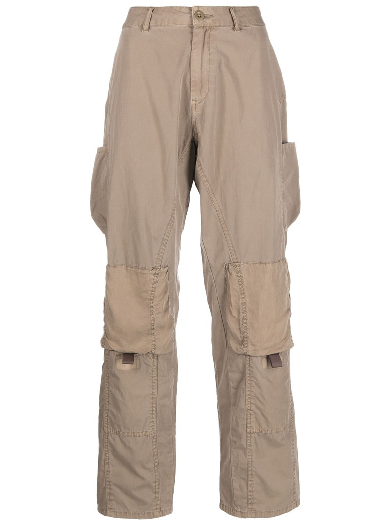 panel-detail straight-leg trousers 1