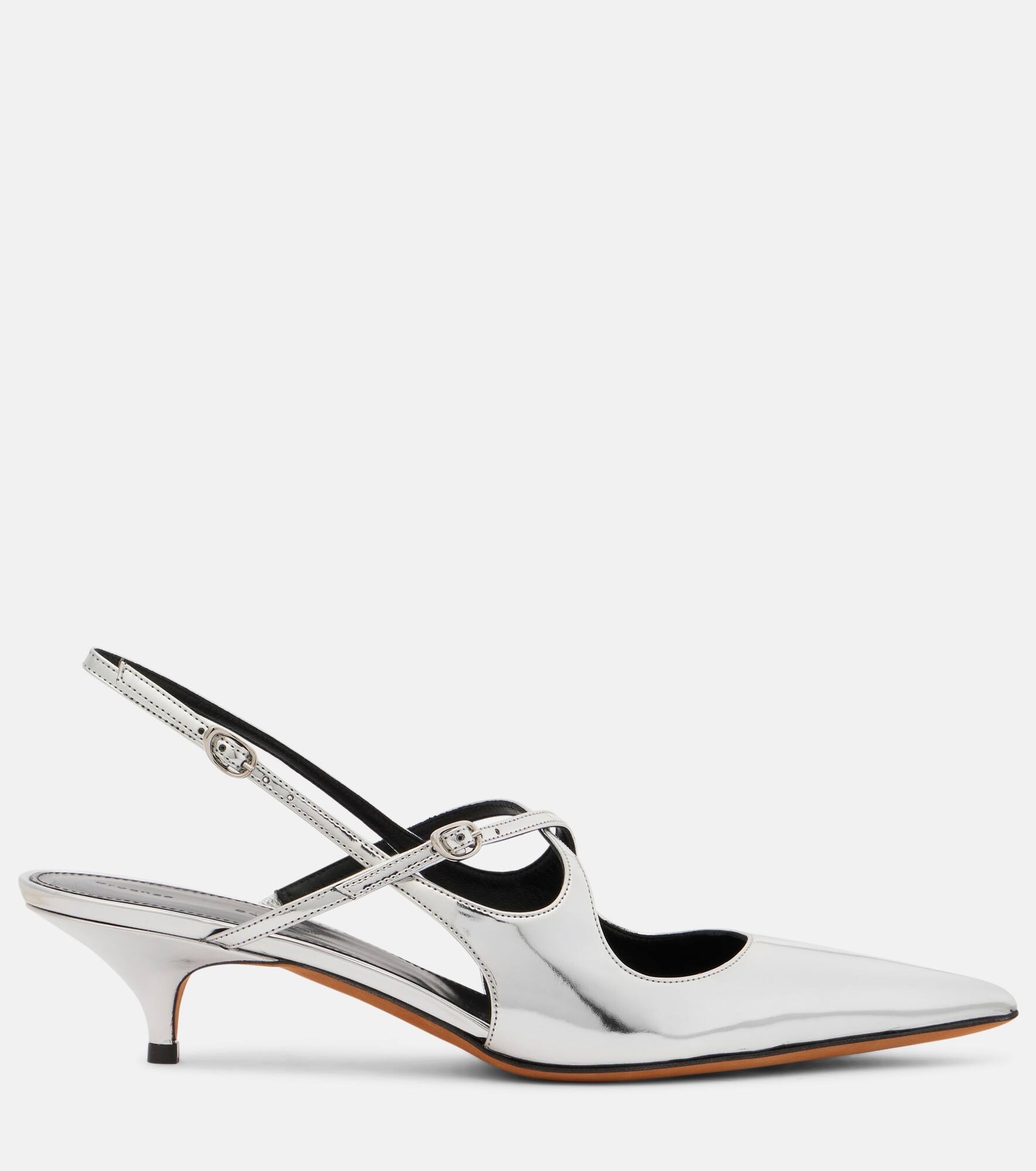 Slash 40 mirrored leather slingback pumps - 4