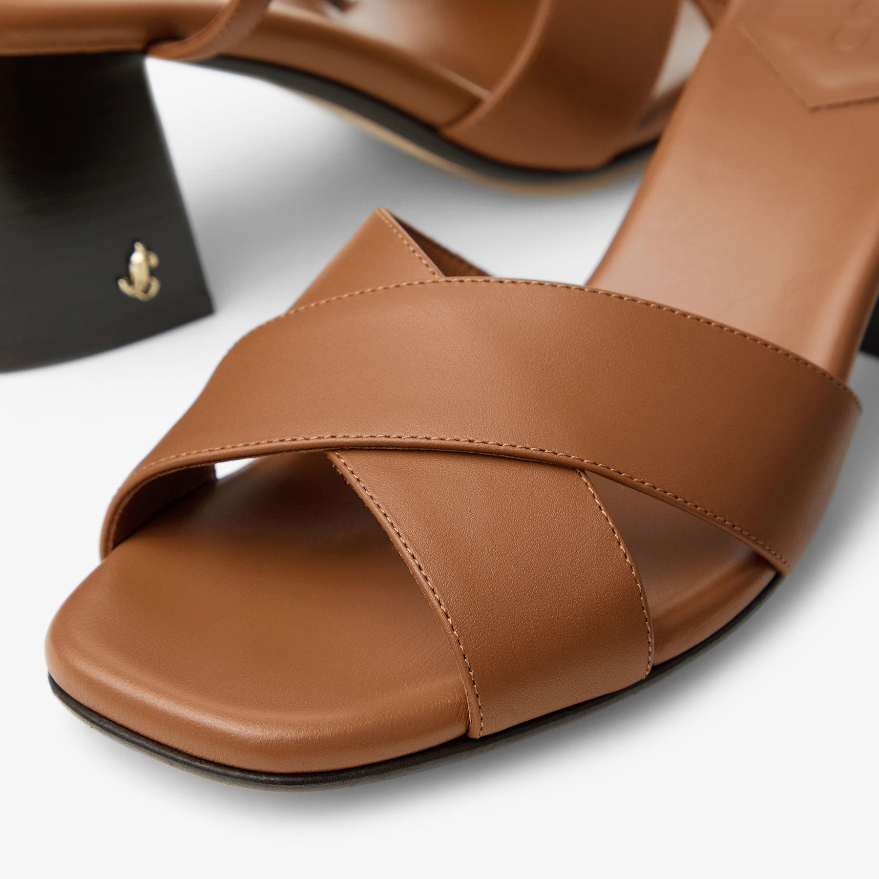 Valla 65
Tan Vacchetta Leather Block Heel Sandal - 4
