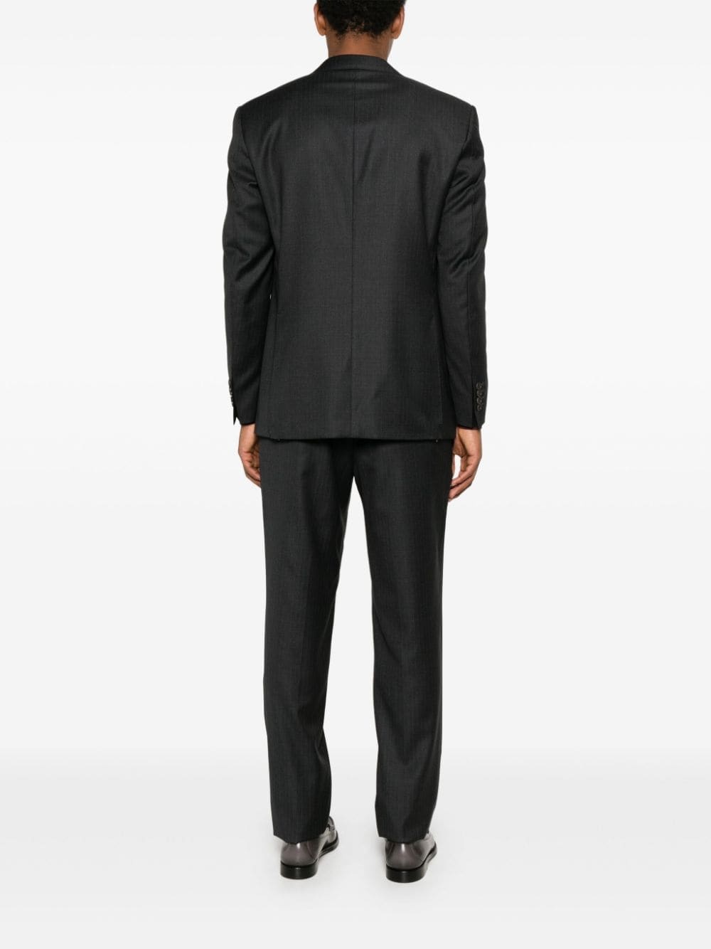 pinstriped single-breasted suit - 4