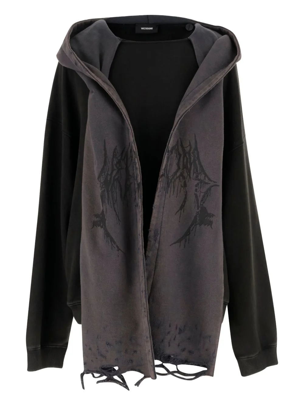 distressed-effect hoodie - 1