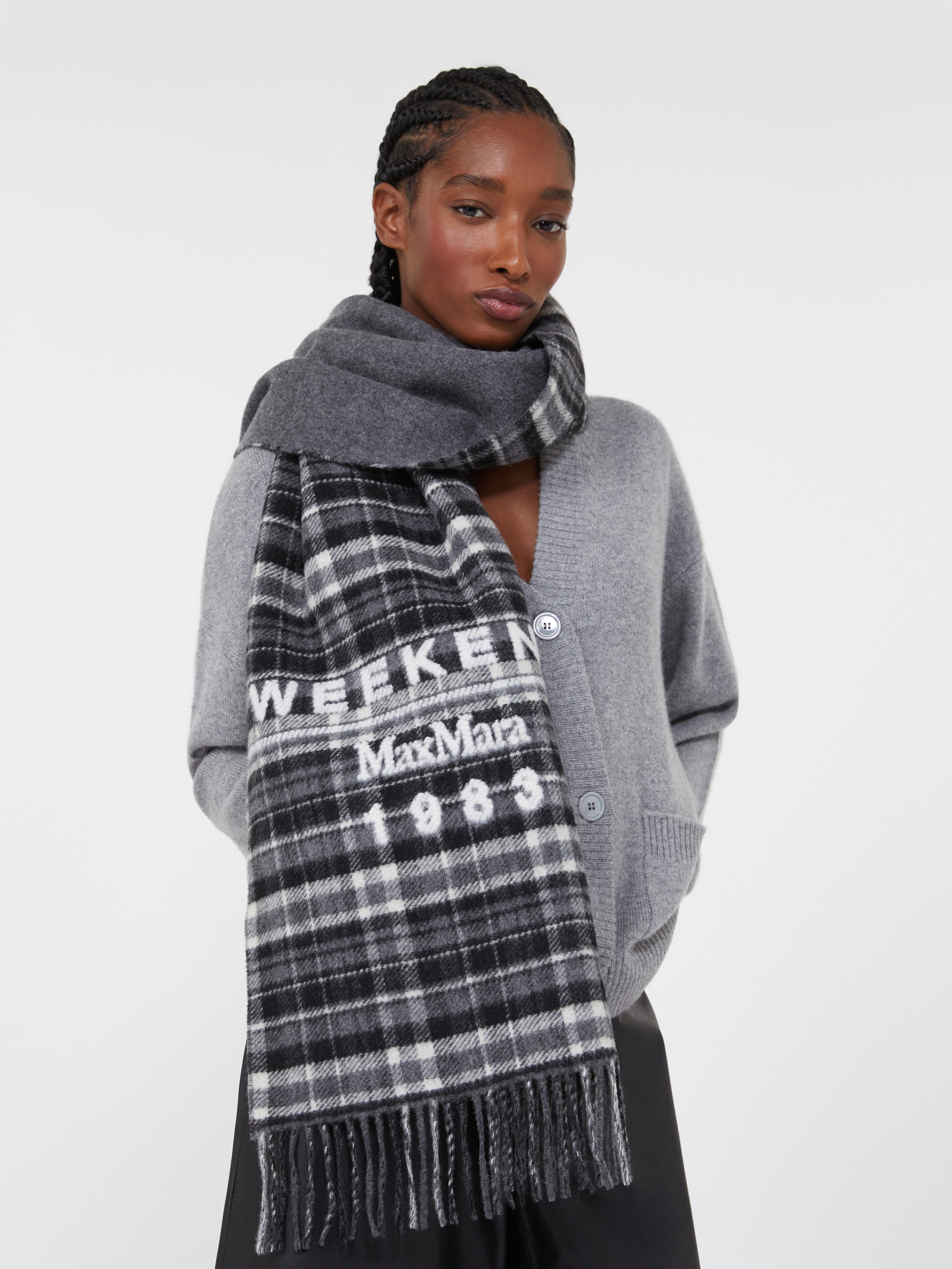 PAGELLA Jacquard wool-blend stole - 4