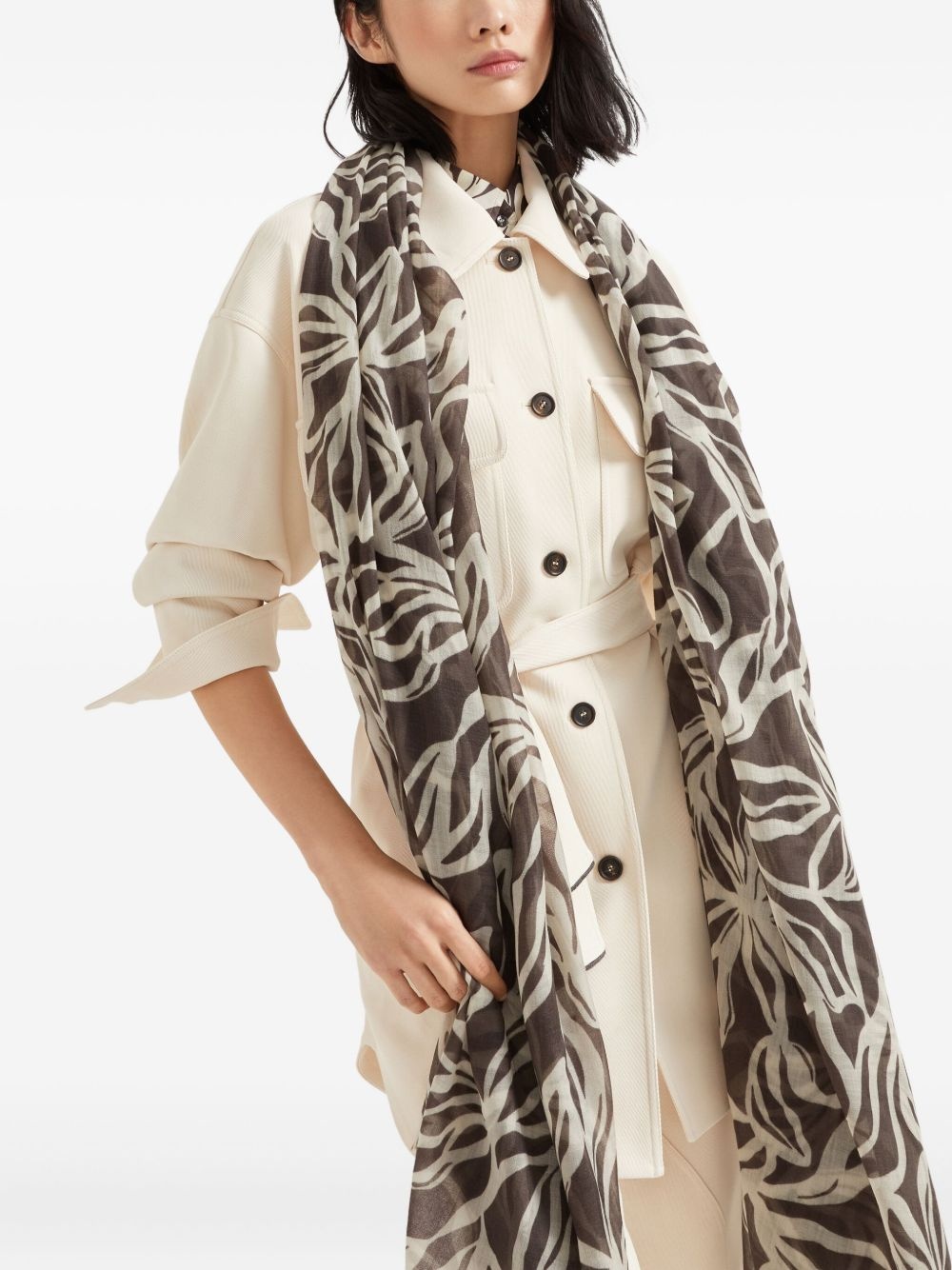 floral-print scarf - 4