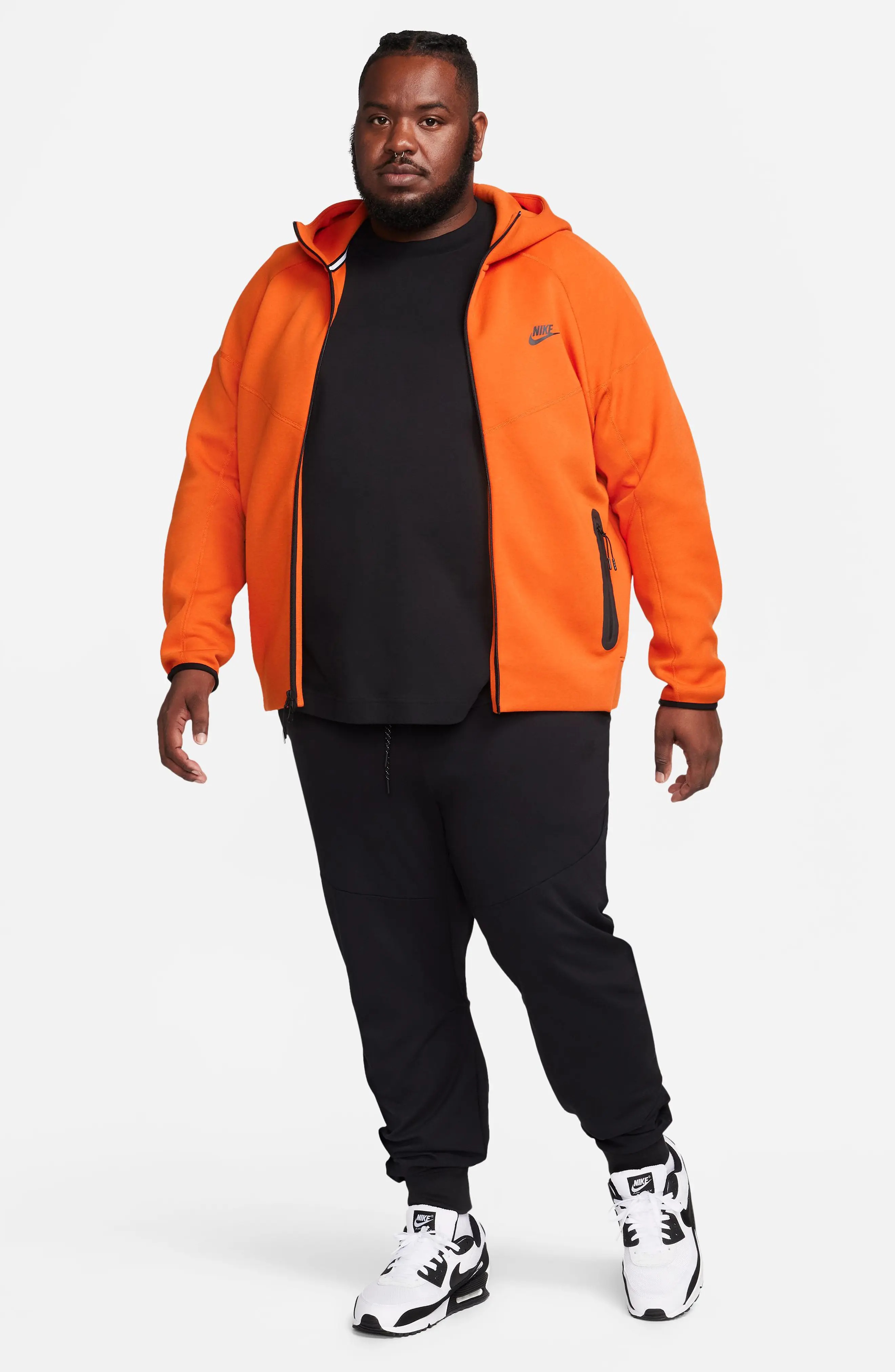 Tech Fleece Windrunner Zip Hoodie in Campfire Orange/Black - 8