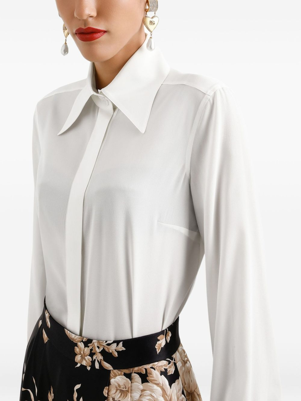 pointed-collar shirt - 3