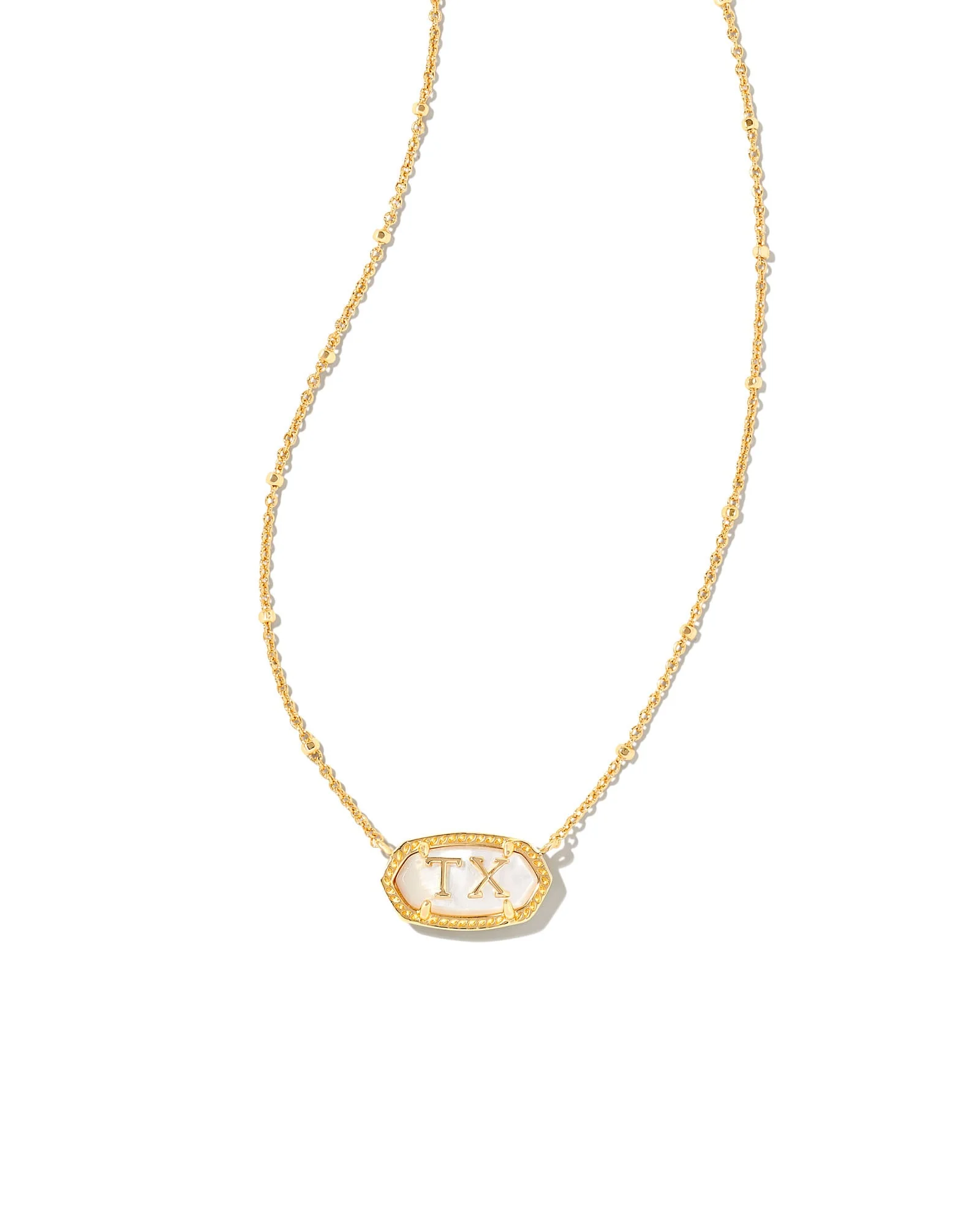 Elisa Gold Texas Necklace in Ivory Mother-of-Pearl - 1