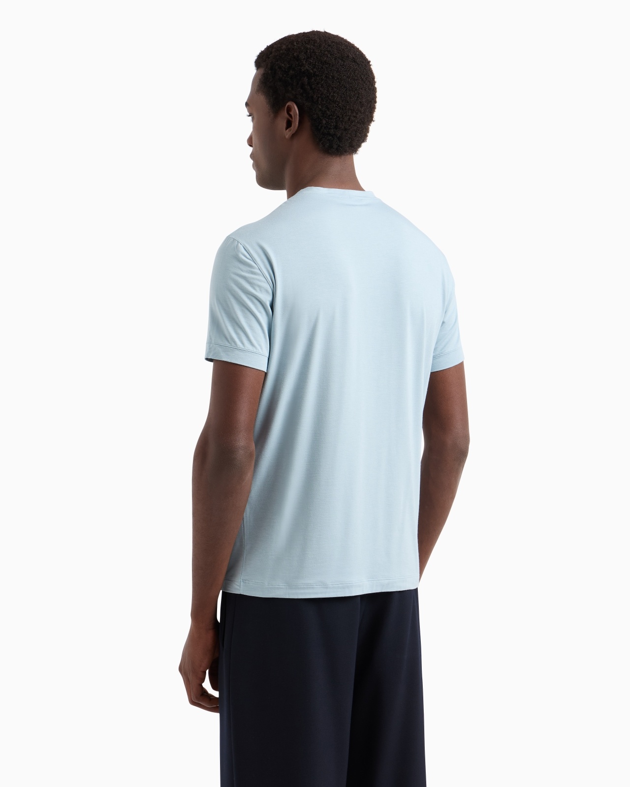 CREW-NECK LONG-SLEEVED T-SHIRT IN STRETCH VISCOSE JERSEY - 3