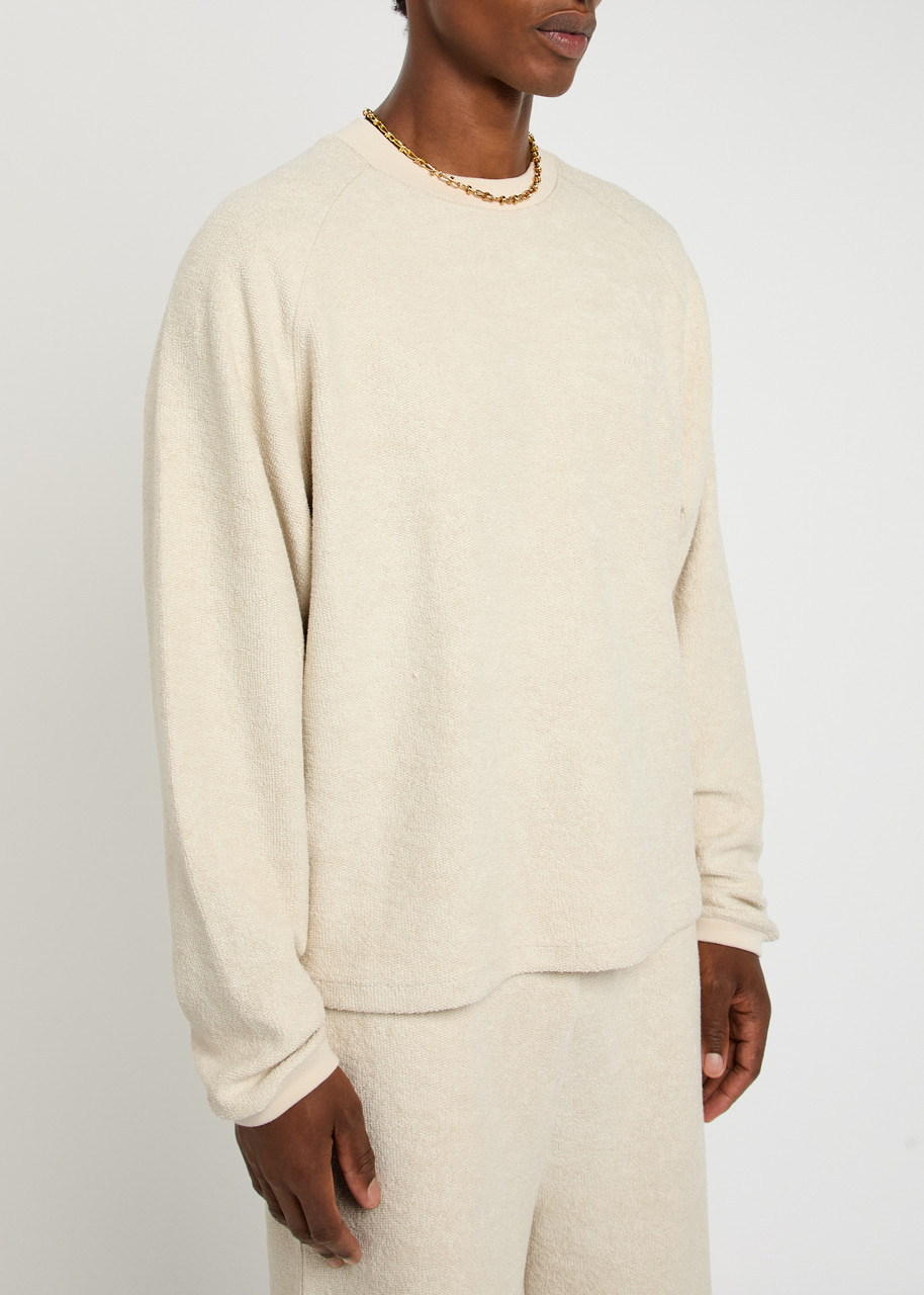 Ami Paris Logo-embroidered Towelling Cotton-blend Sweatshirt - 2