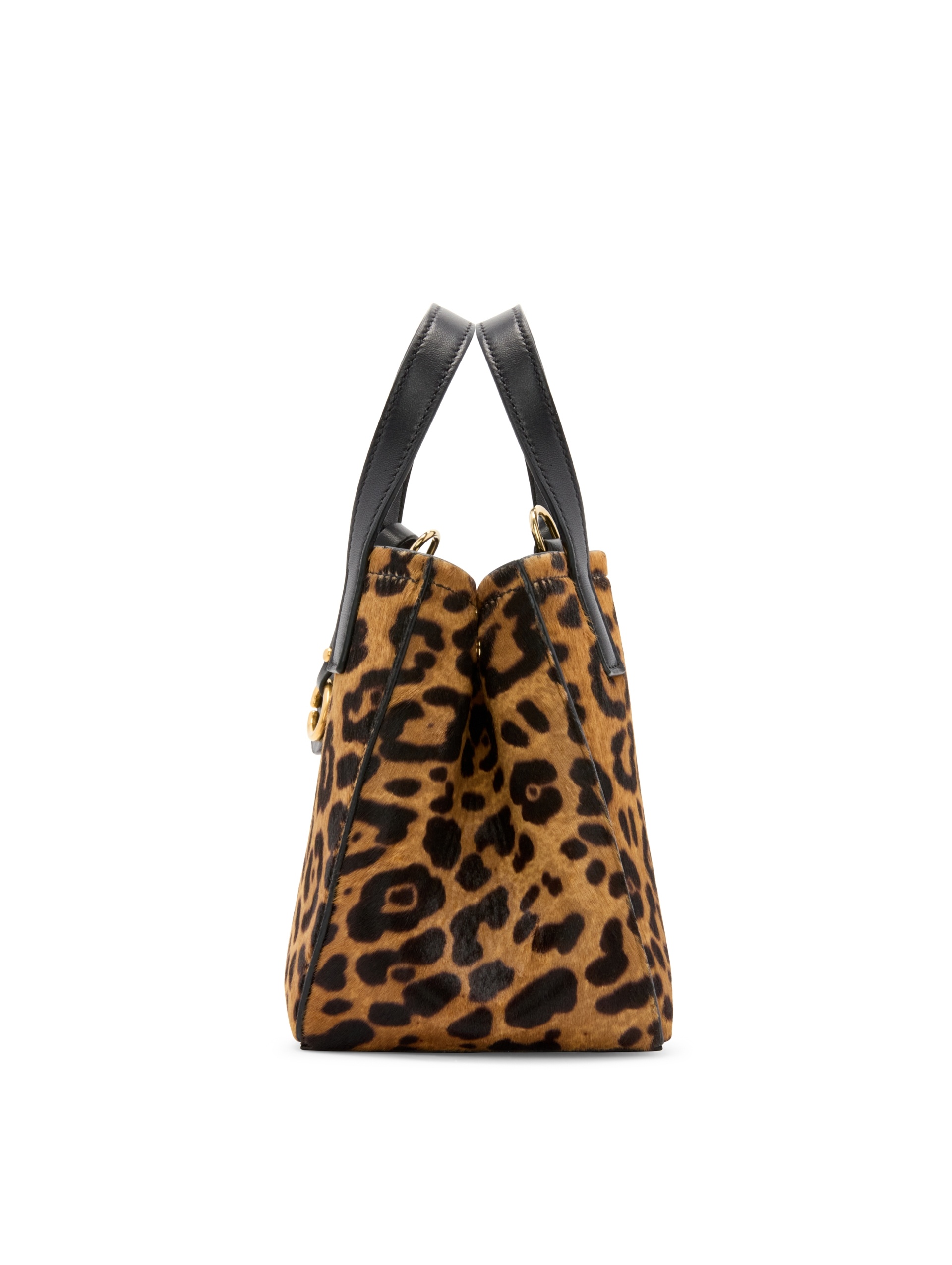 MINI JAGUAR PRINTED HAIRCALF SQUARE TOTE - 3