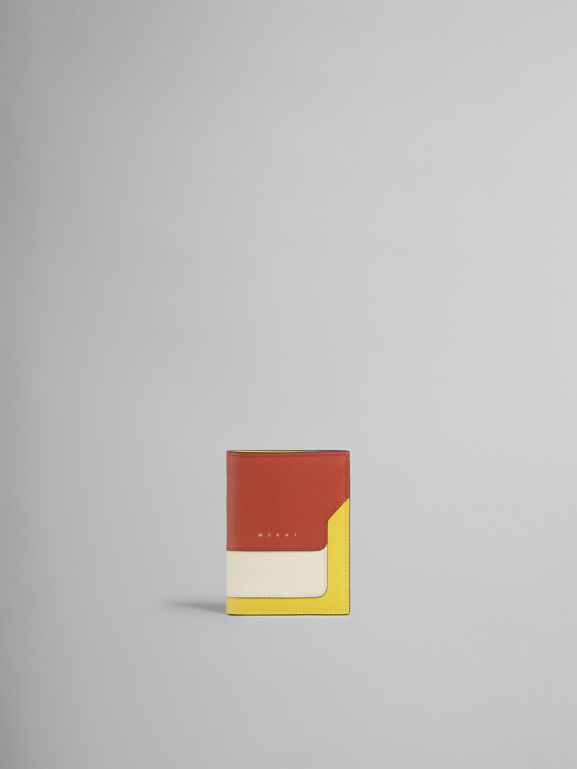 BROWN SAFFIANO LEATHER BI-FOLD WALLET - 1
