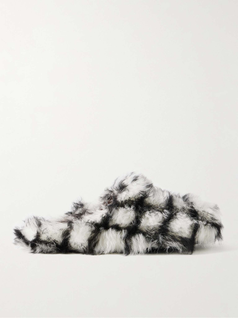 Fussbett Sabot Checked Shearling Slippers 1