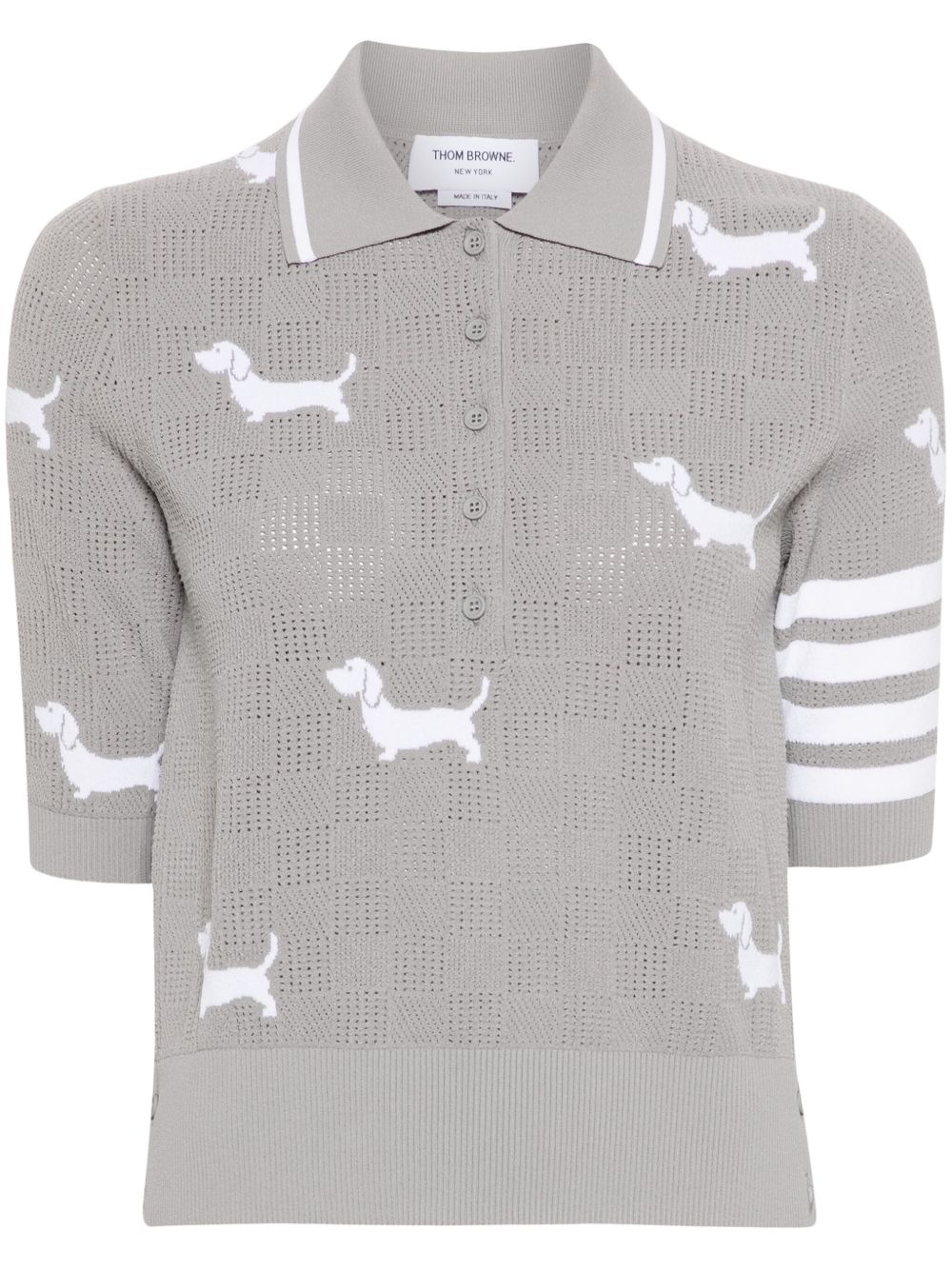 Hector intarsia-knit polo shirt - 1