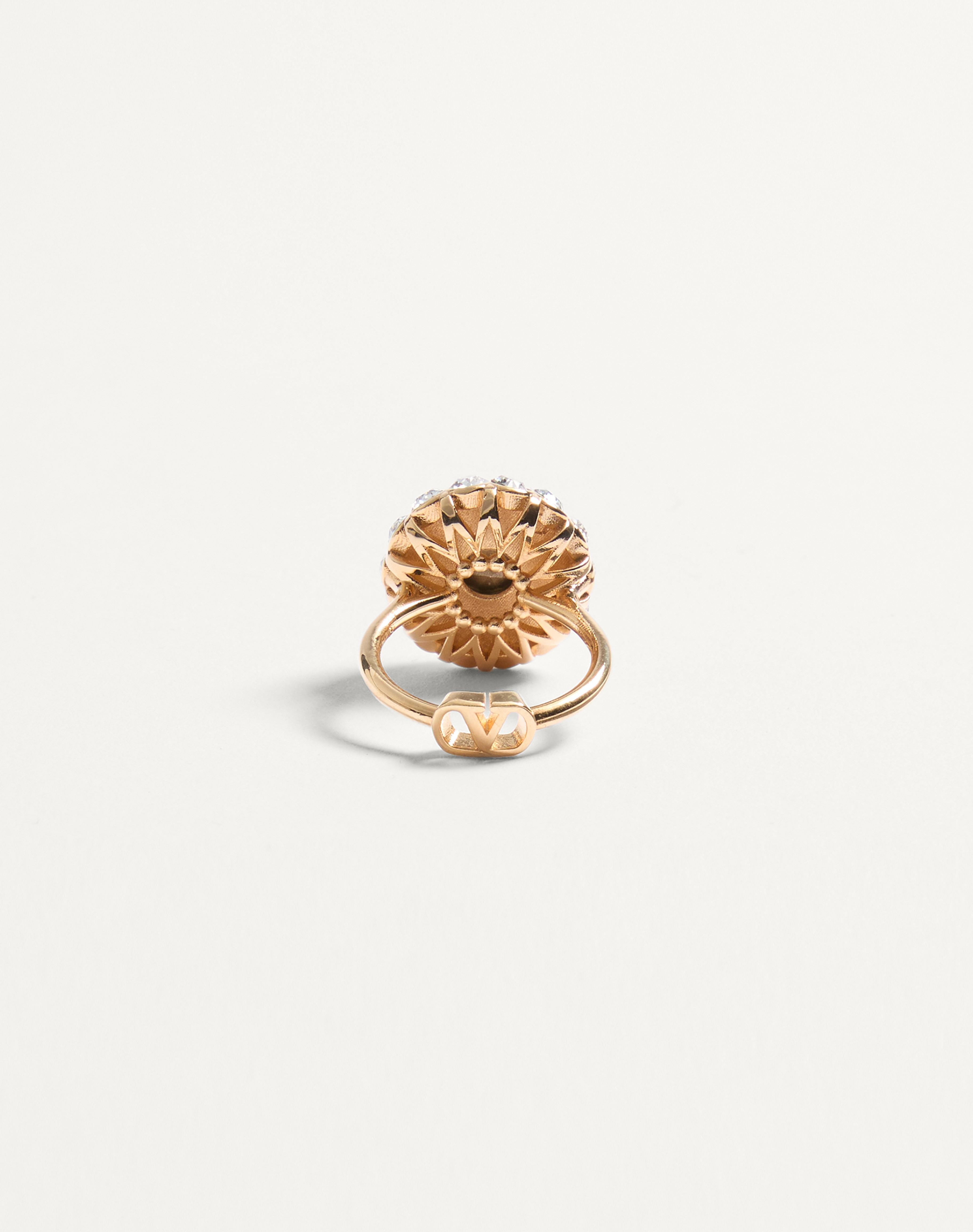 VLOGO SIGNATURE RING IN METAL, ENAMEL AND CRYSTALS - 5