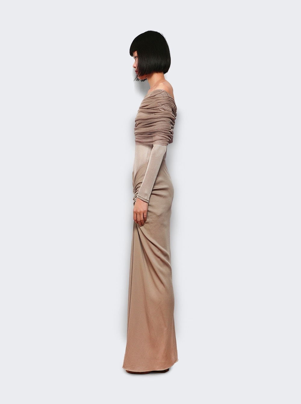 Sonora Veiled Ruched Dress Clay - 3