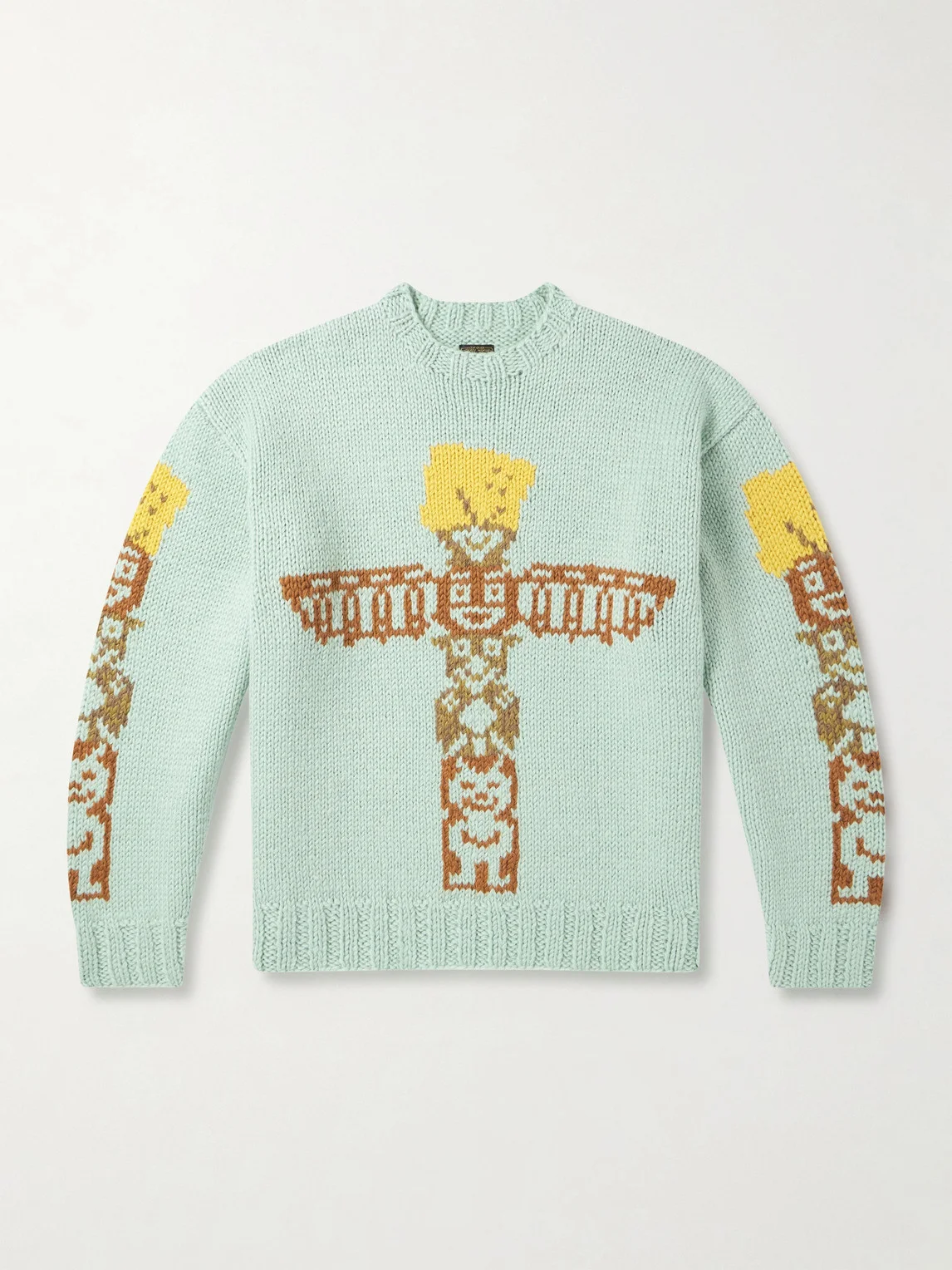 Peckish Totem Pole Intarsia Wool Sweater - 1