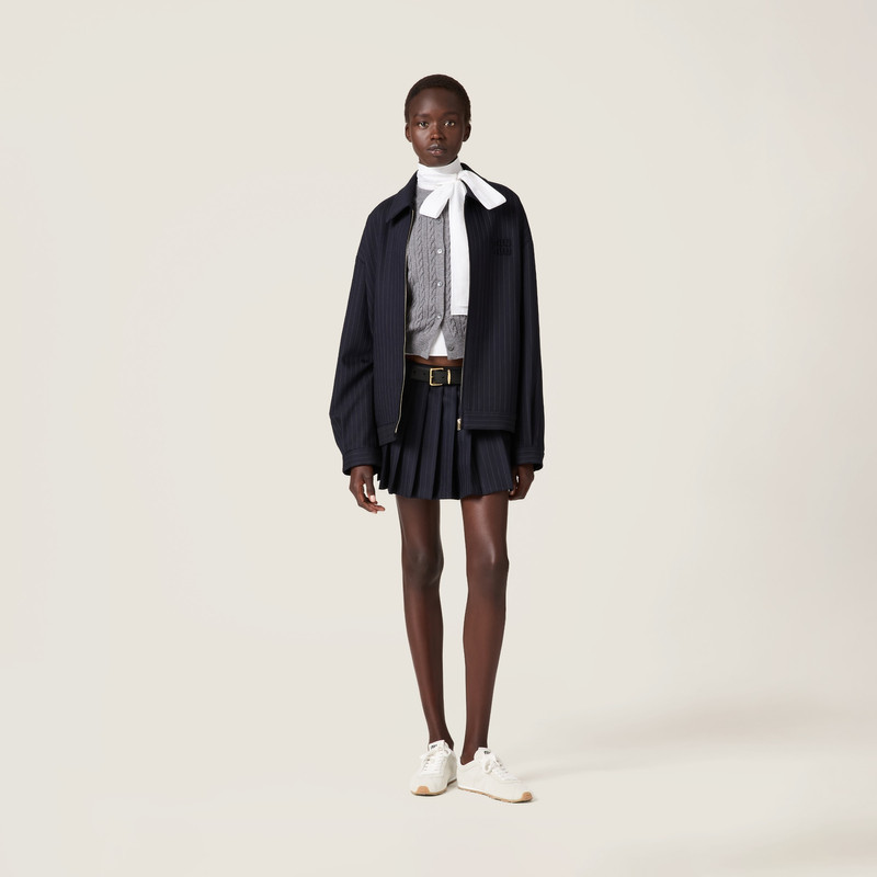 Miu Miu Pleated pinstripe miniskirt outlook