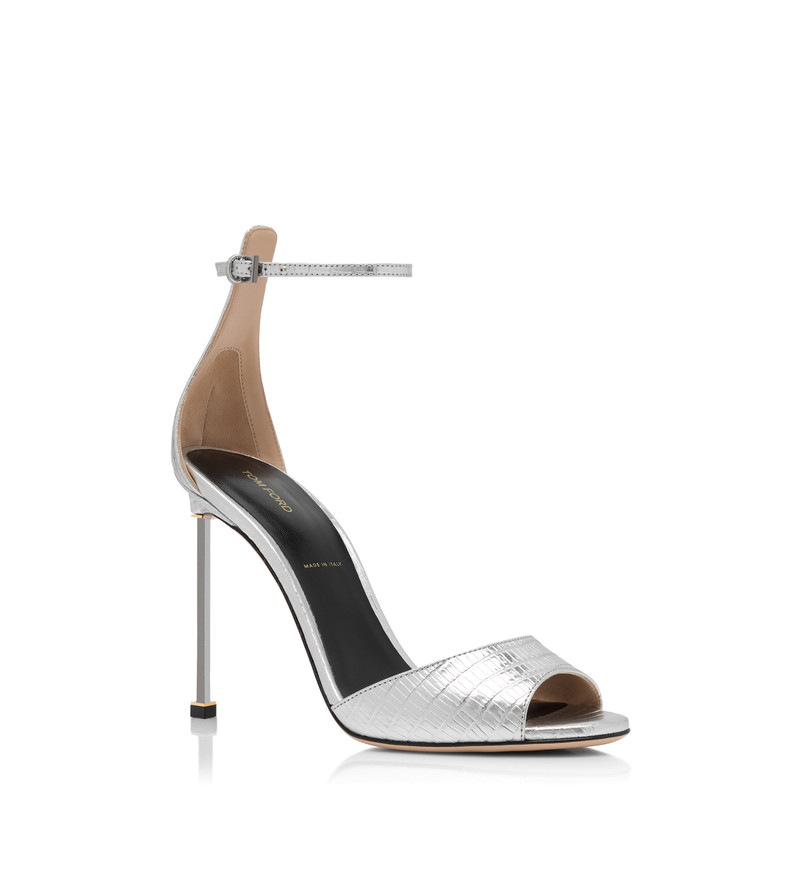 TOM FORD LAMINATED PRINTED TEJUS SPIRE ANKLE STRAP SANDAL outlook