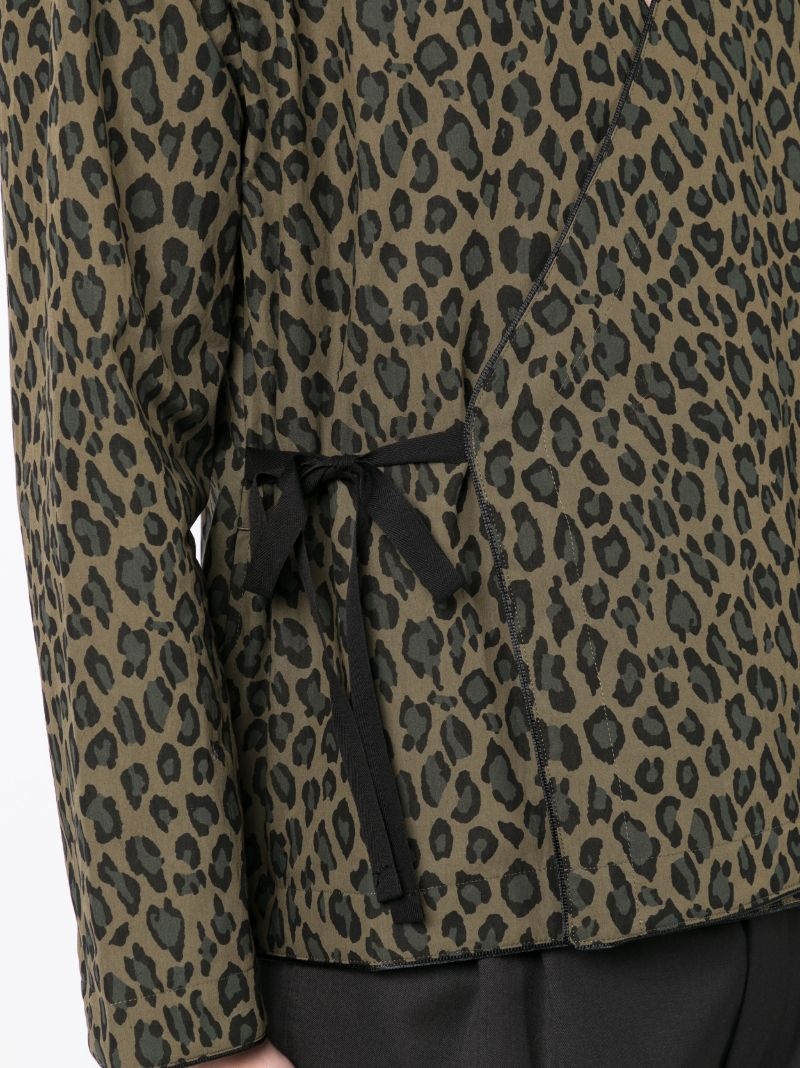 leopard-print cotton-blend kimono - 5