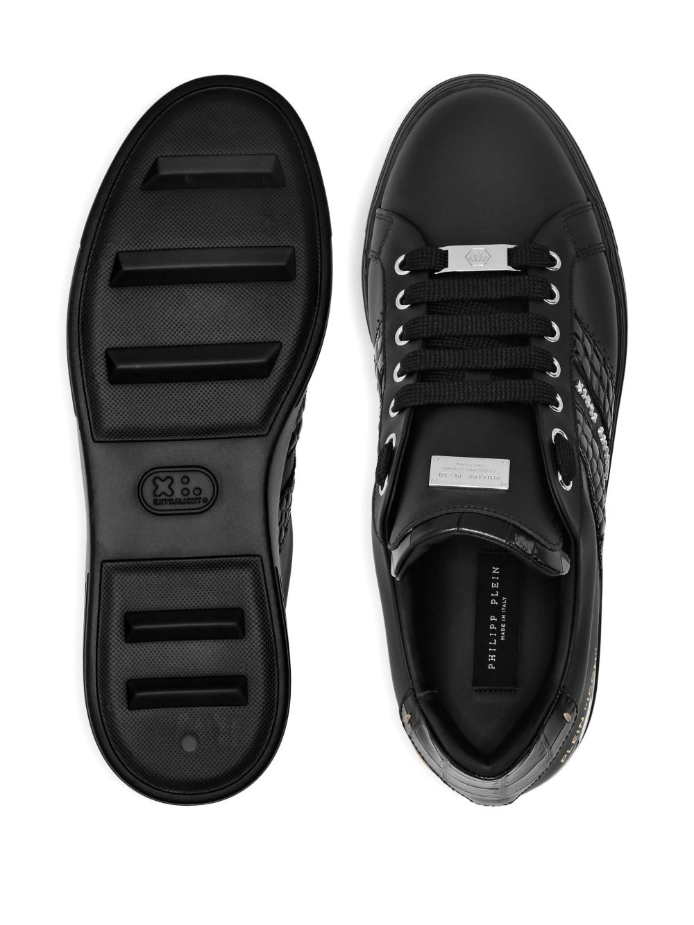 leather low-top sneakers - 3