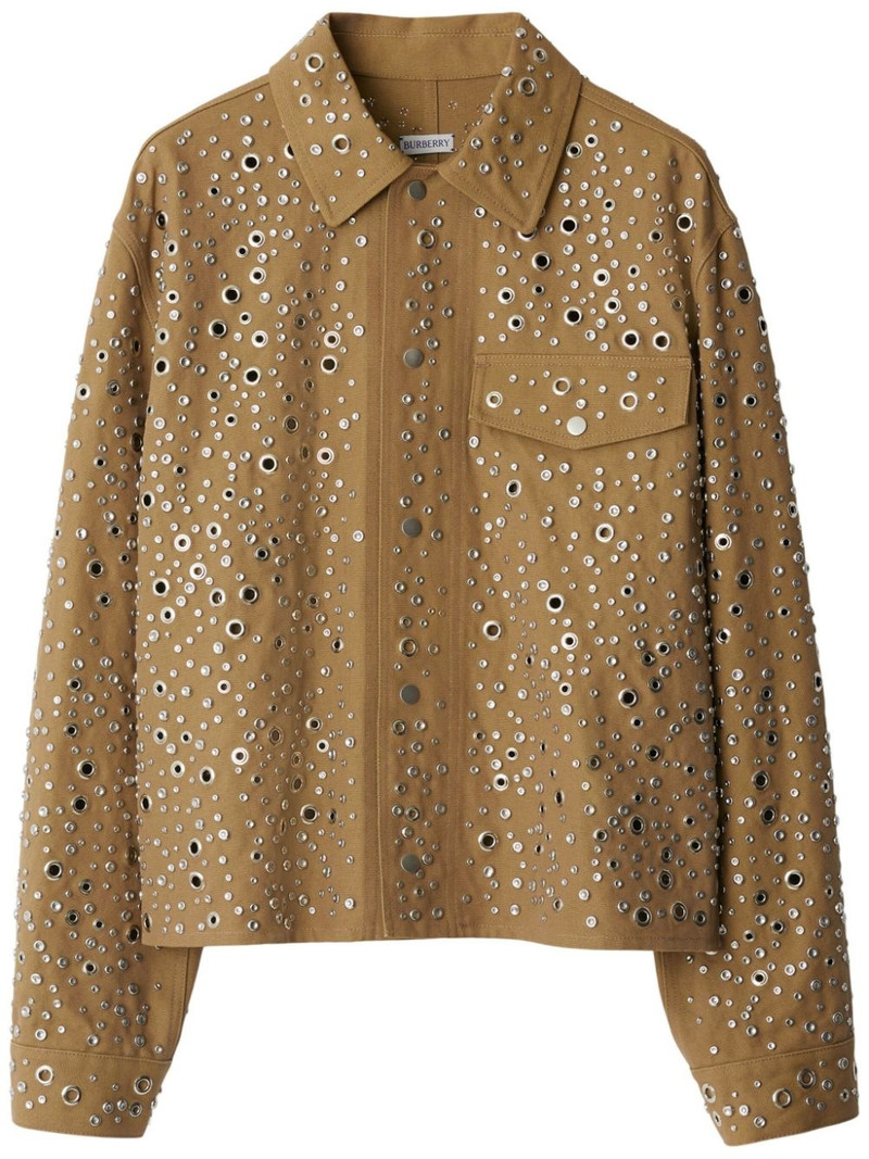 stud-embellished cotton shirt jacket 1