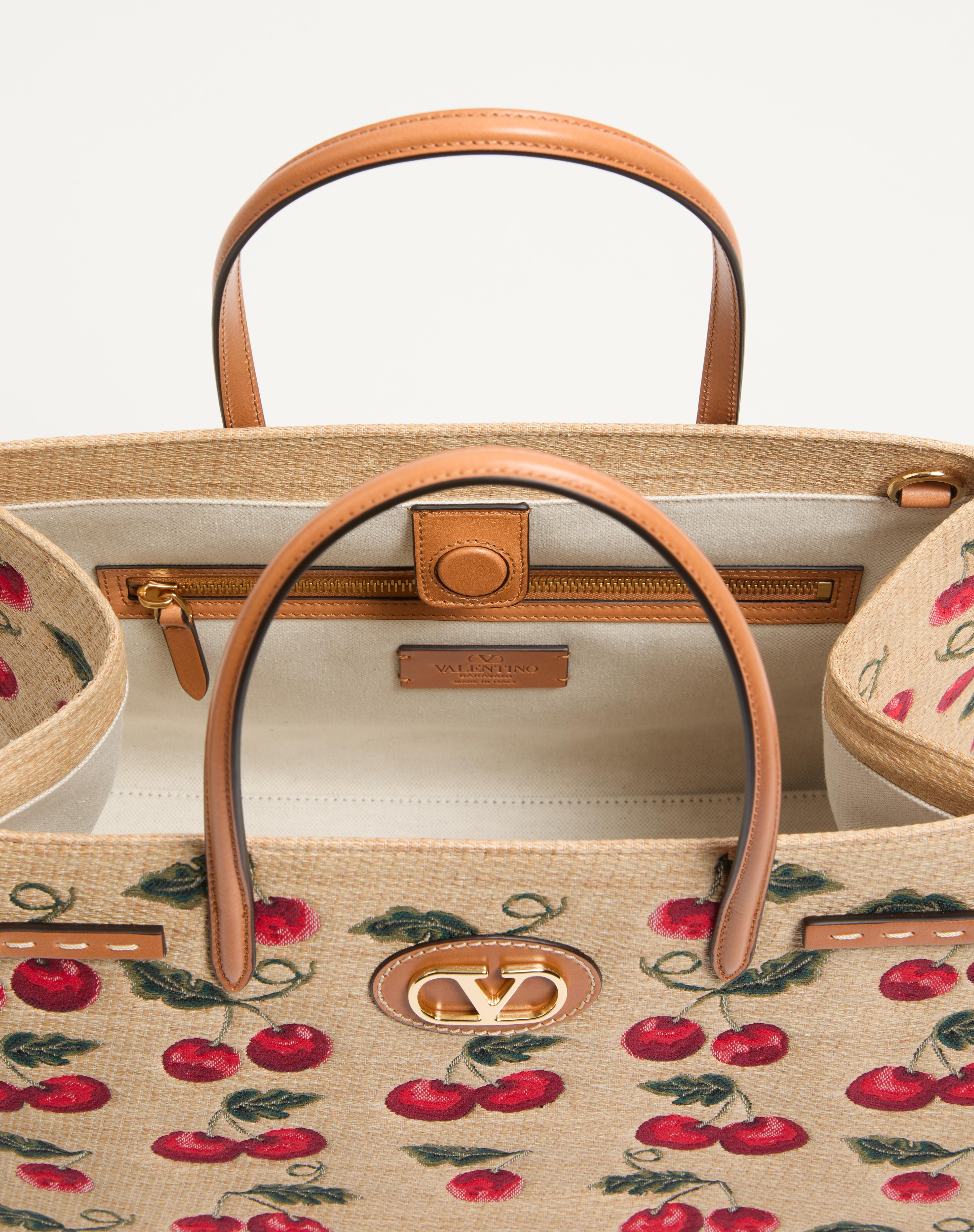 VALENTINO GARAVANI ANTIBES MEDIUM SHOPPING BAG IN JACQUARD SYNTHETIC RAFFIA - 6