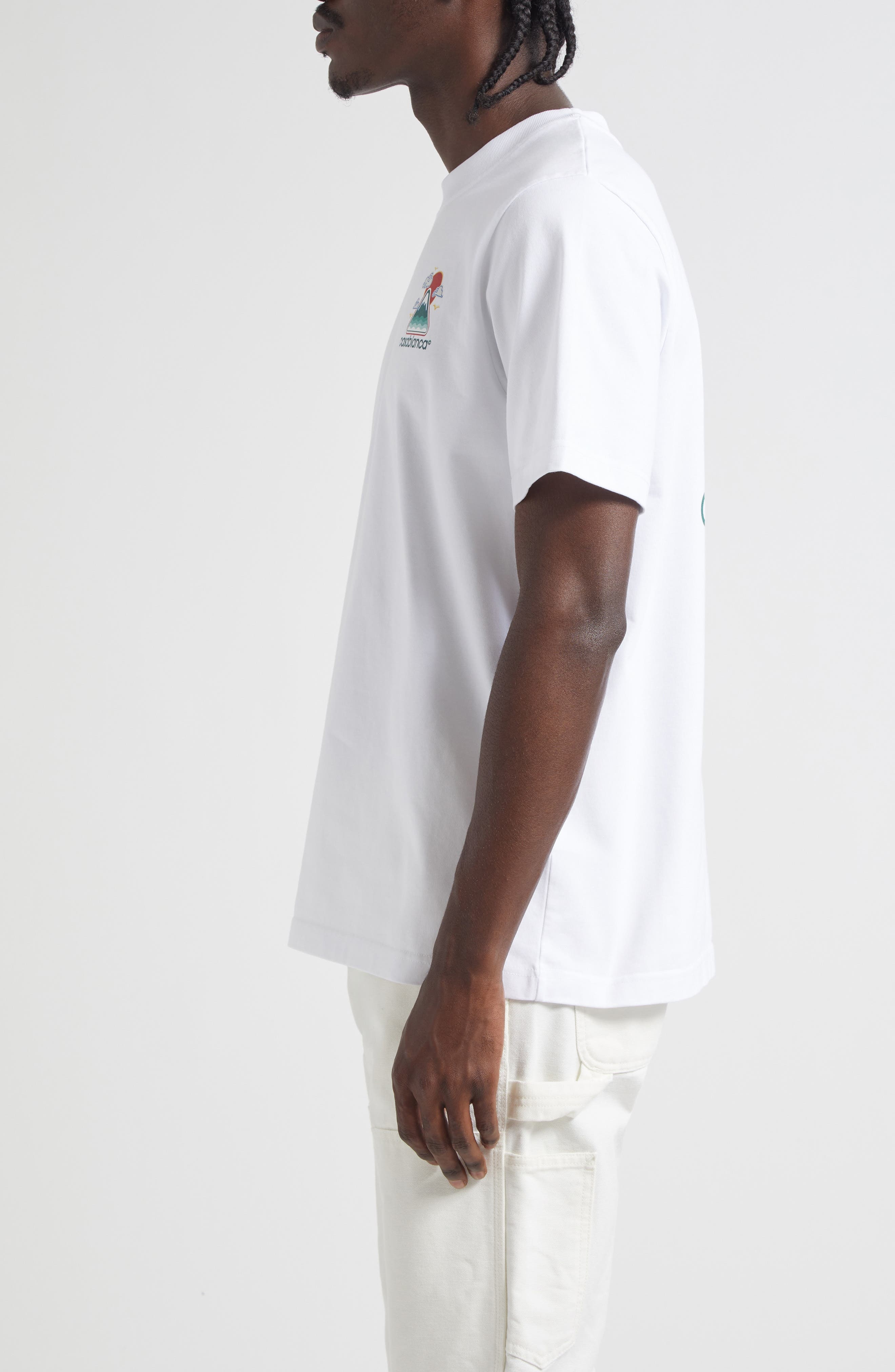 Casablanca Montagne Ondulee Graphic T-Shirt in White Jersey Montagne at Nordstrom - 3