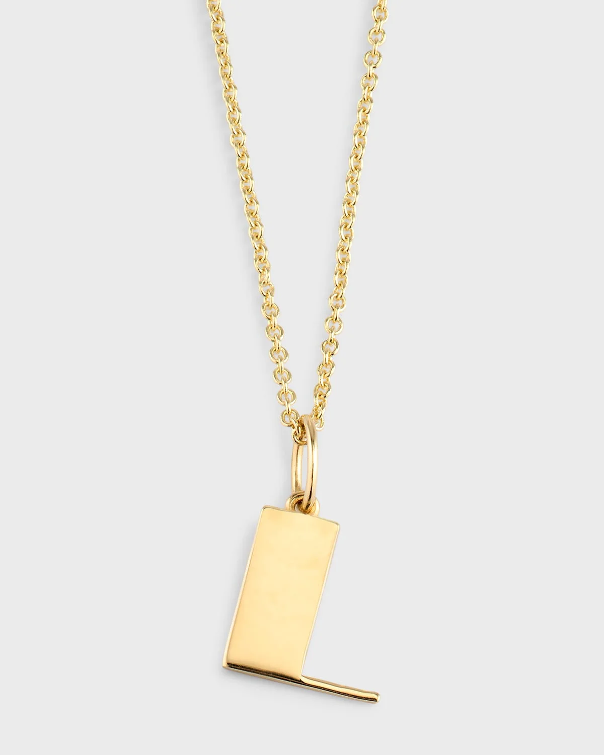 14K Pure Block Initial Necklace - 1