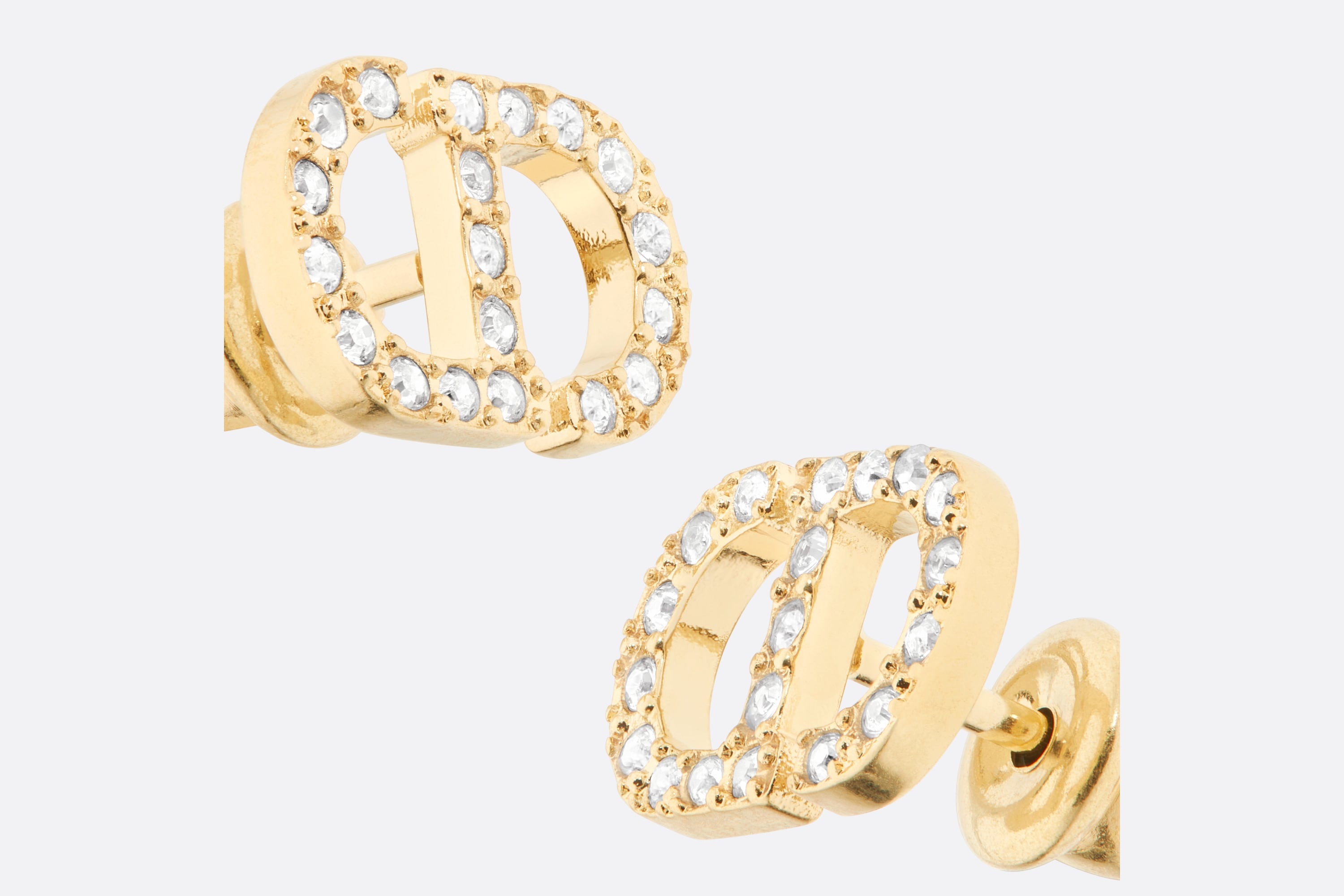 【関税&送料込】Dior Petit Cd Studs Earrings Petit CD Mini Stud Earrings Gold-Finish Metal and Silver