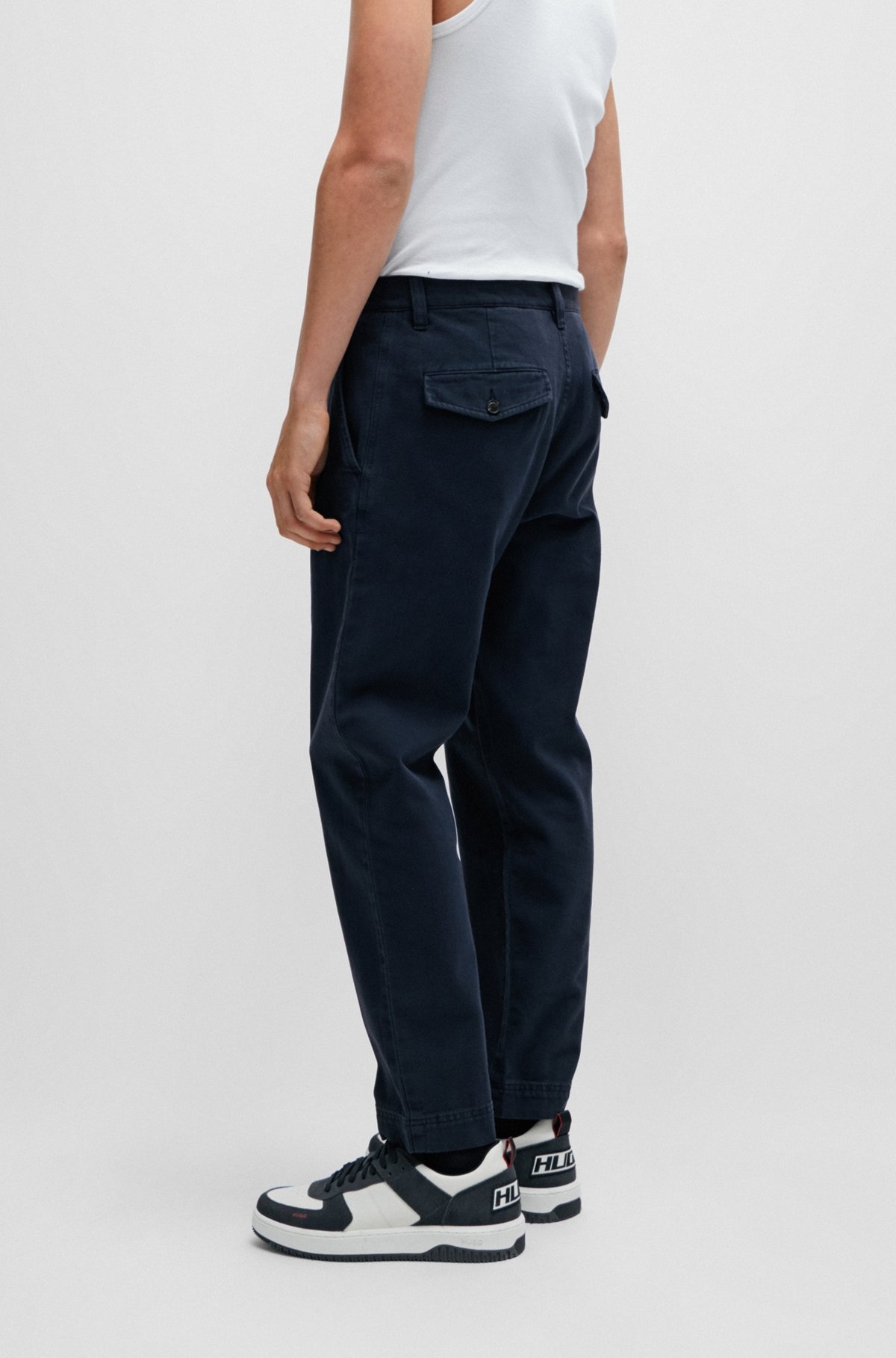 TAPERED-FIT CHINOS IN COTTON GABARDINE - 4