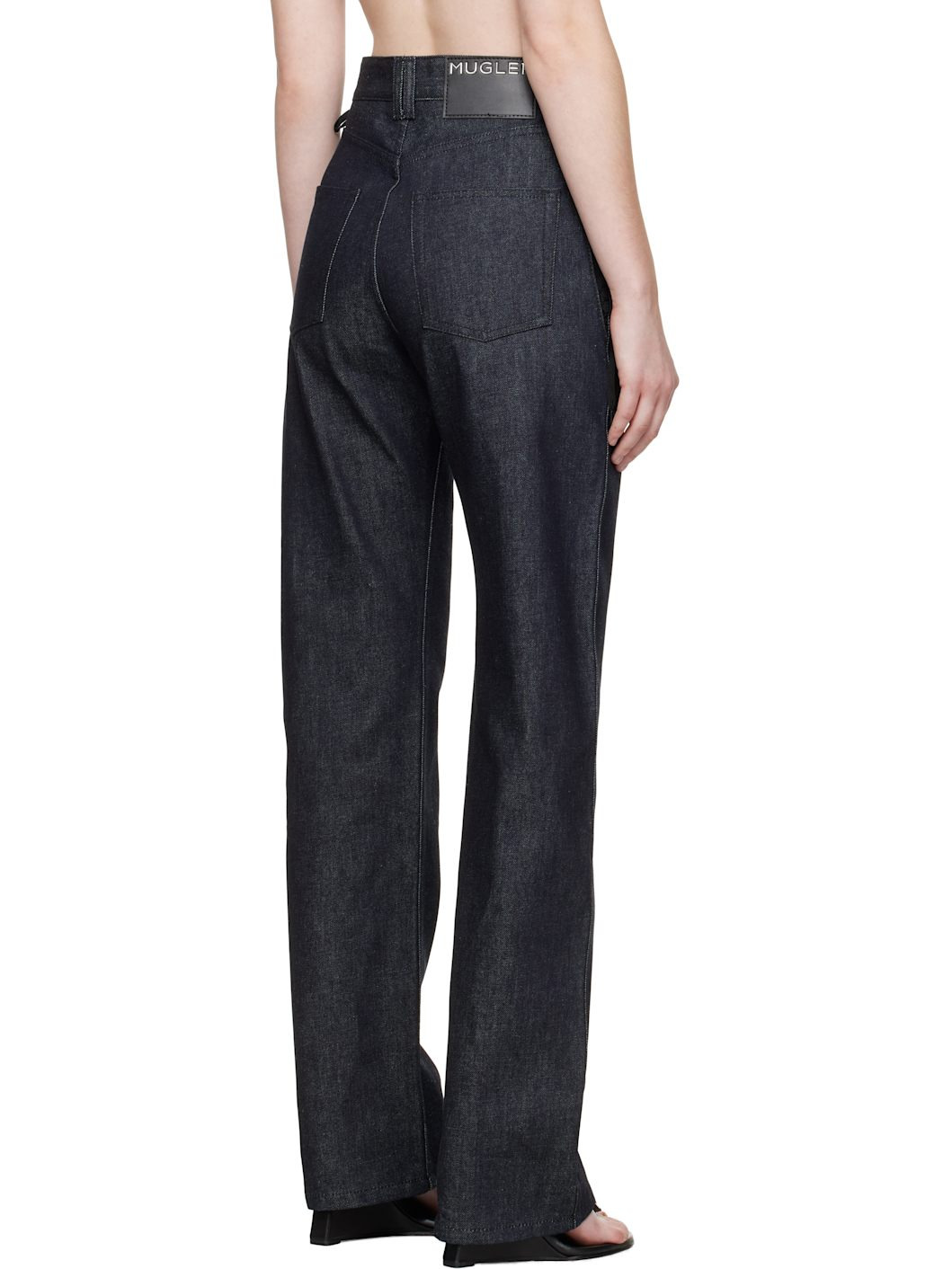 Indigo Laced-Up Straight Jeans - 3