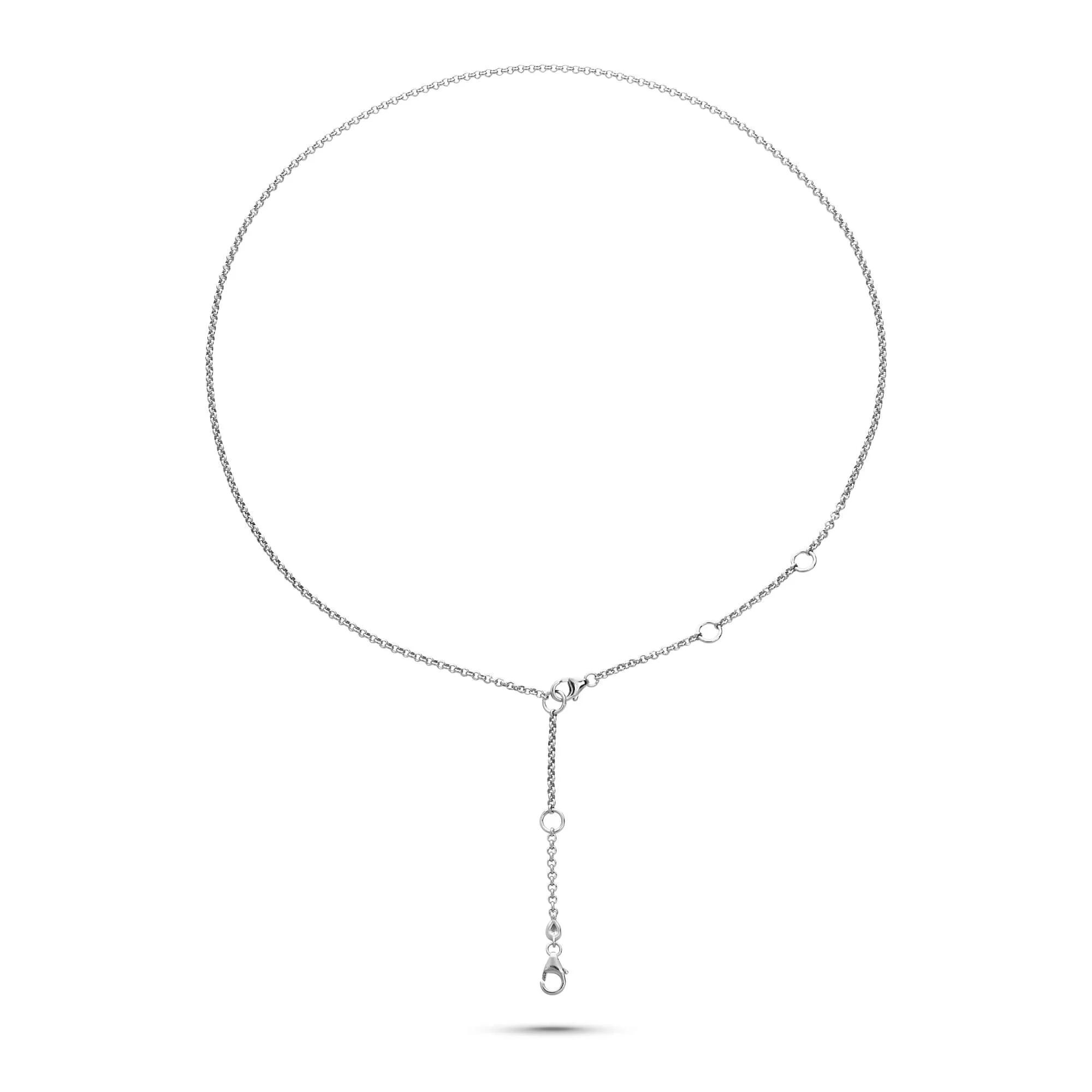 LAB-Created Silver Double Rolo Pivot Chain - 1