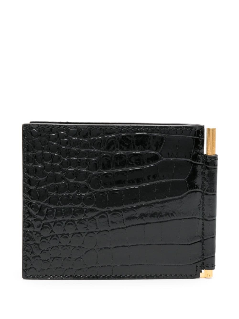 crocodile-embossed leather wallet - 2