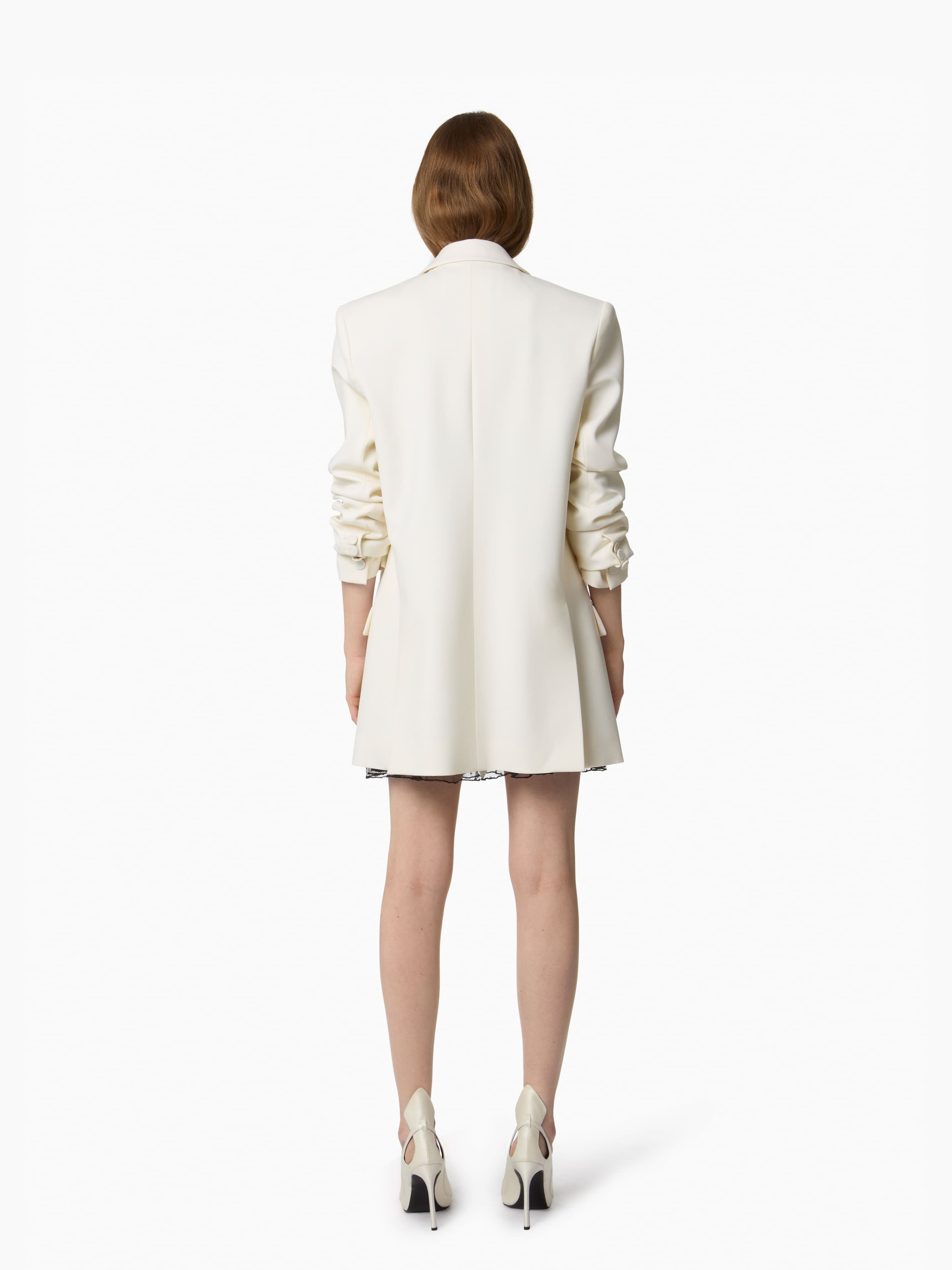 White Oversized Tailored Blazer - 4