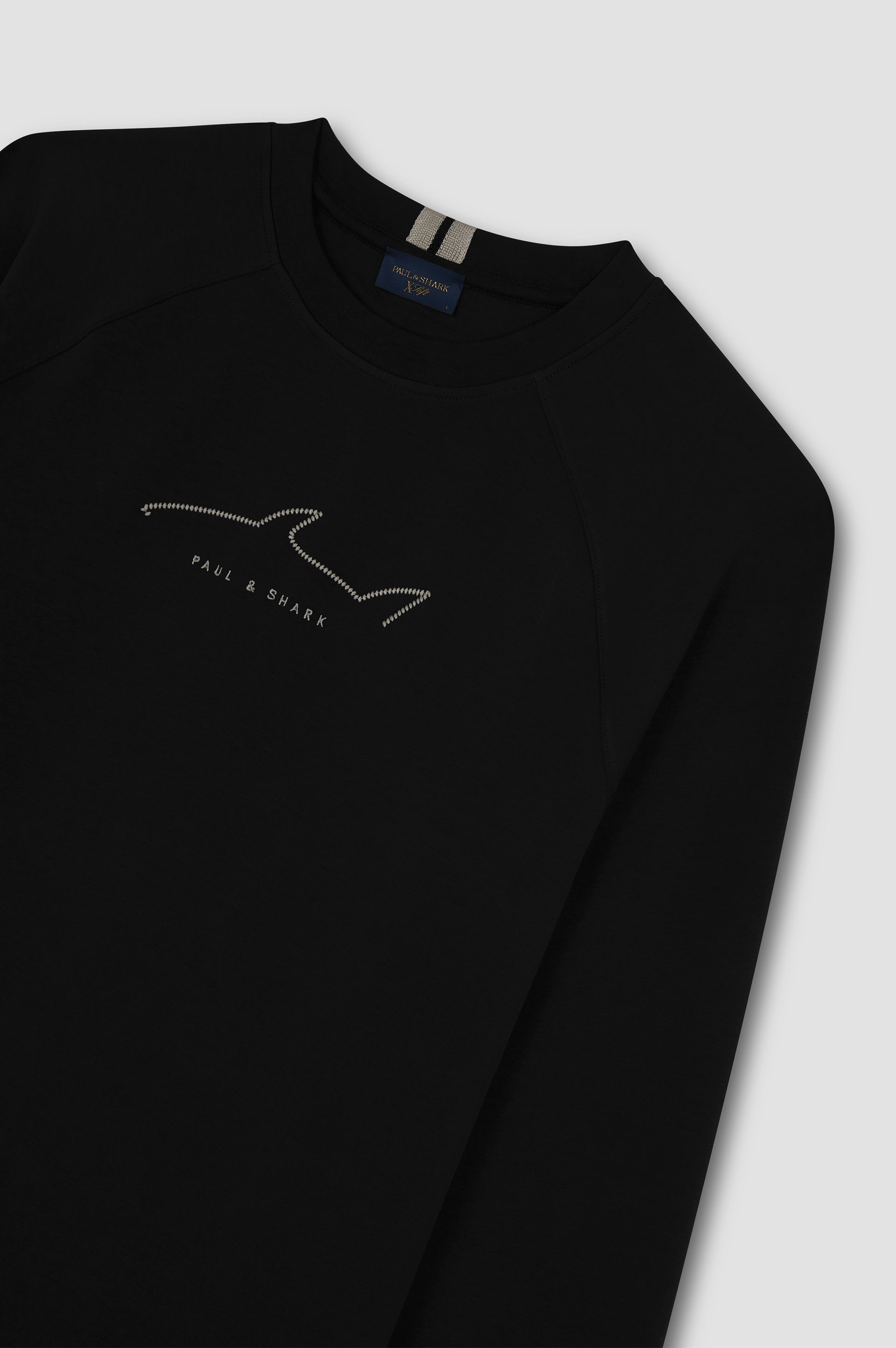 COTTON SWEATSHIRT WITH ACTIVE FLEECE AND EMBROIDERED SHARK - 5