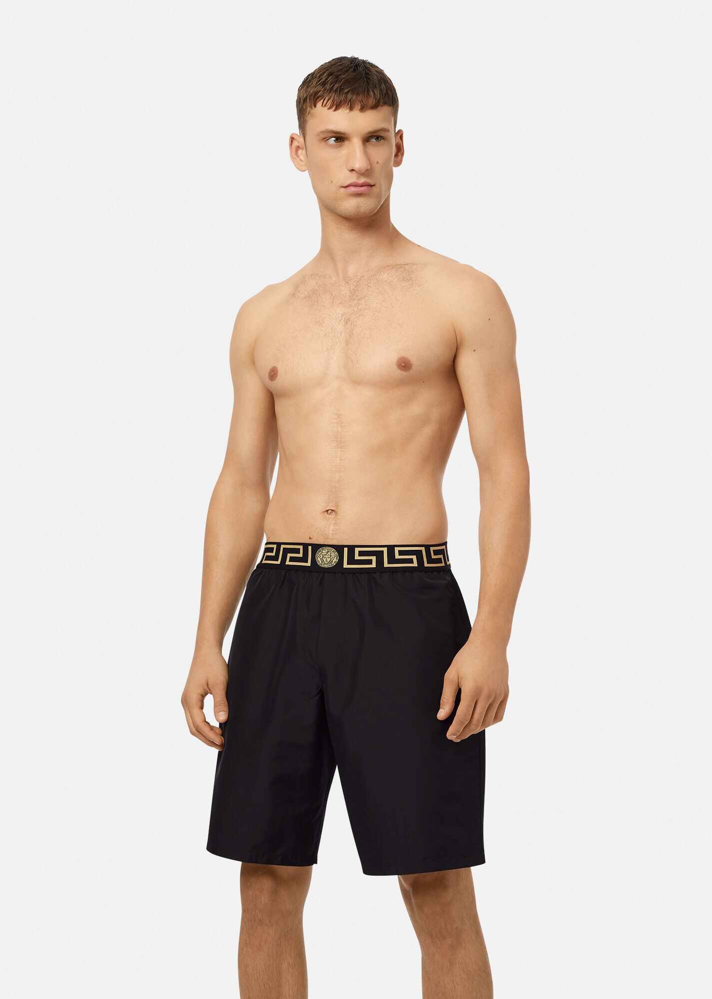 Greca Border Long Swim Shorts - 2