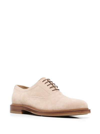 Brunello Cucinelli almond toe leather derby shoes outlook