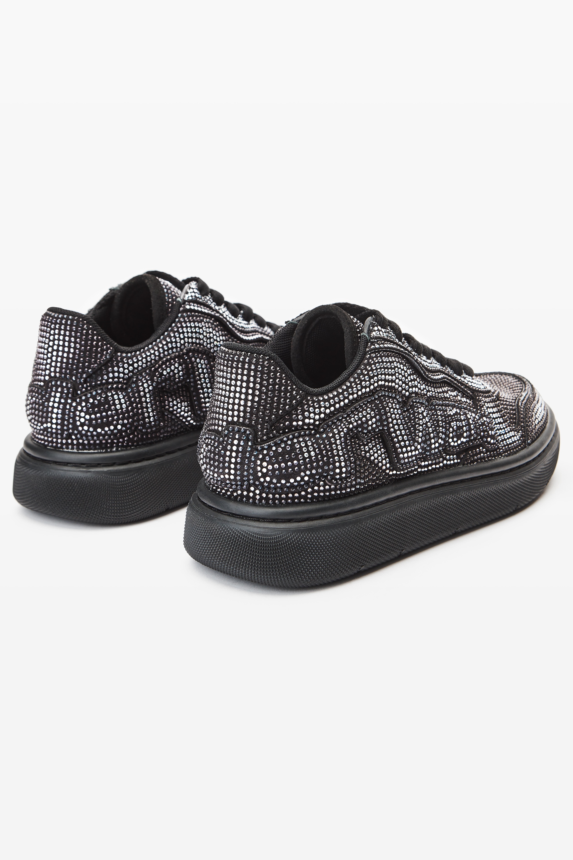 puff crystal hotfix sueded sneaker - 4