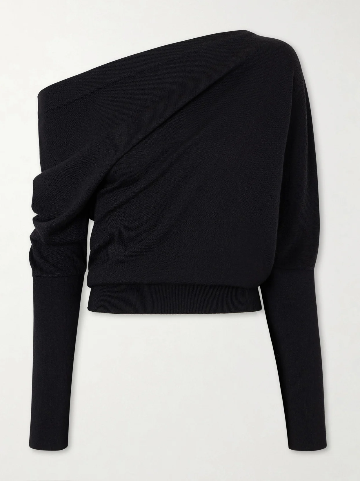 Off-the-shoulder Wool And Silk-blend Top - 1
