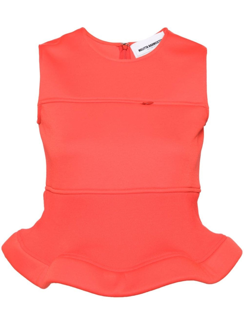 peplum hem sleeveless top 1