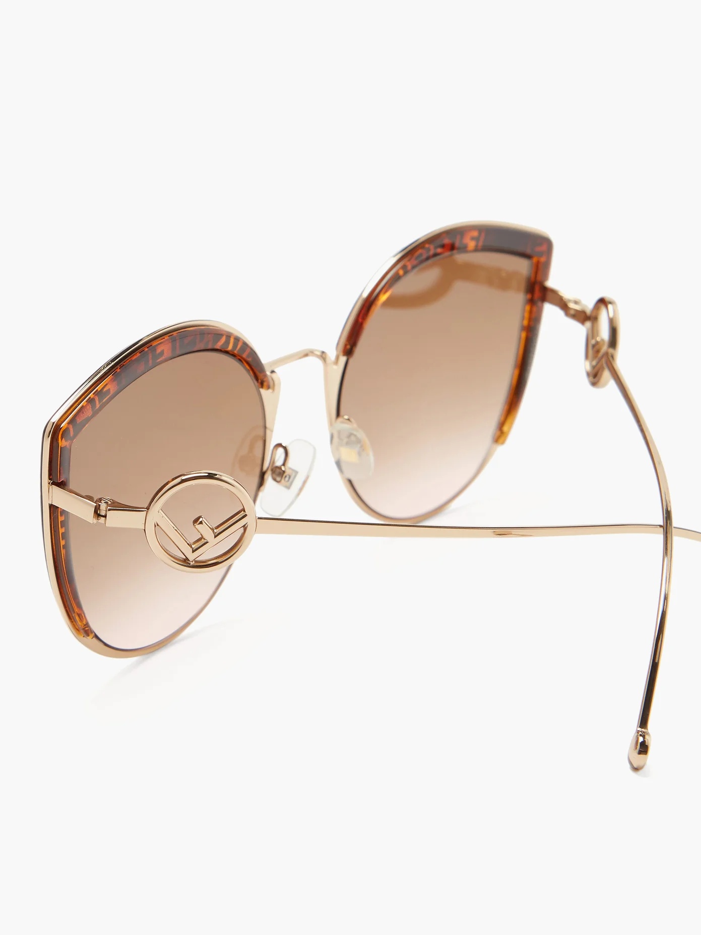 F is Fendi oversized cat-eye metal sunglasses - 2