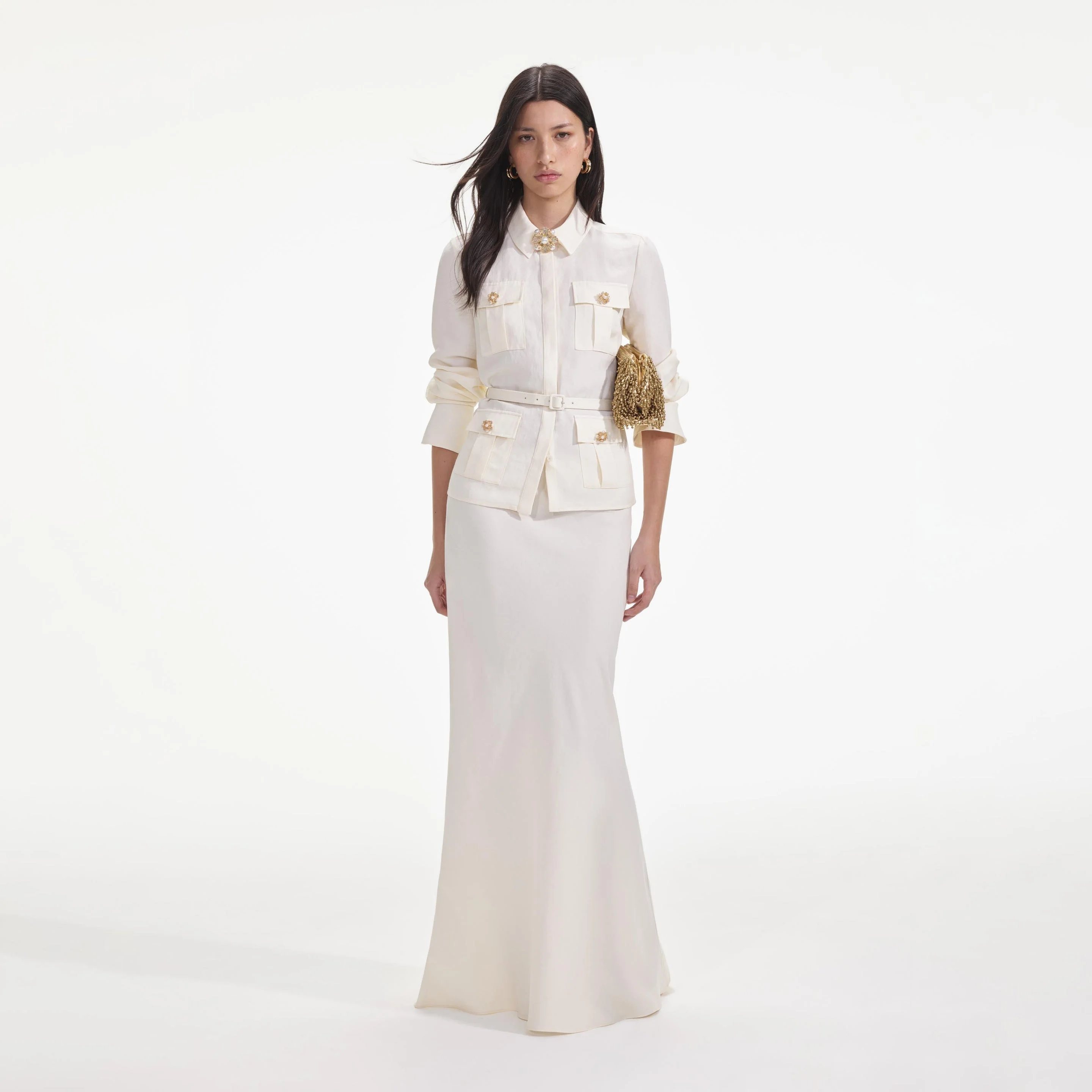 Cream Linen Maxi Dress - 1