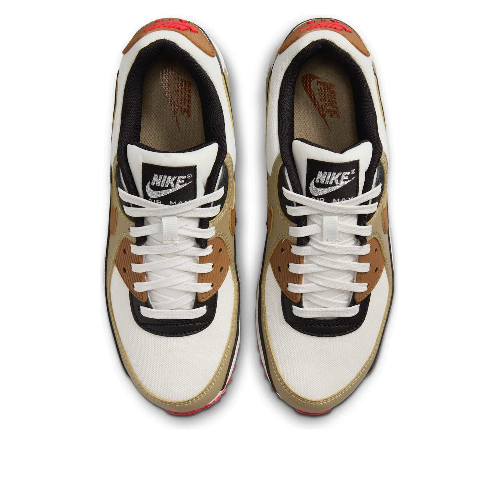 (WMNS) Nike Air Max 90 'Phantom Black Fire Red Light British Tan' DH8010-005 - 4