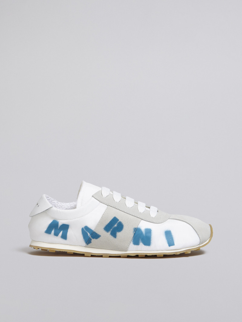 WHITE POLYAMIDE SNEAKER WITH AIRBRUSHED MARNI LOGO 1