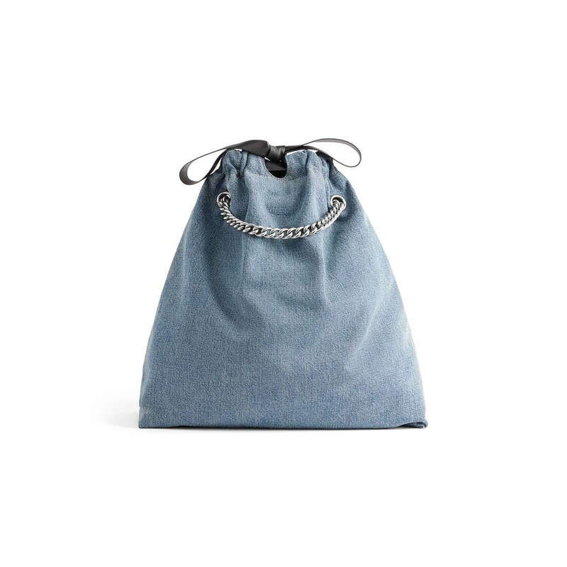 Women's Crush Medium Tote Bag Denim in Blue 4